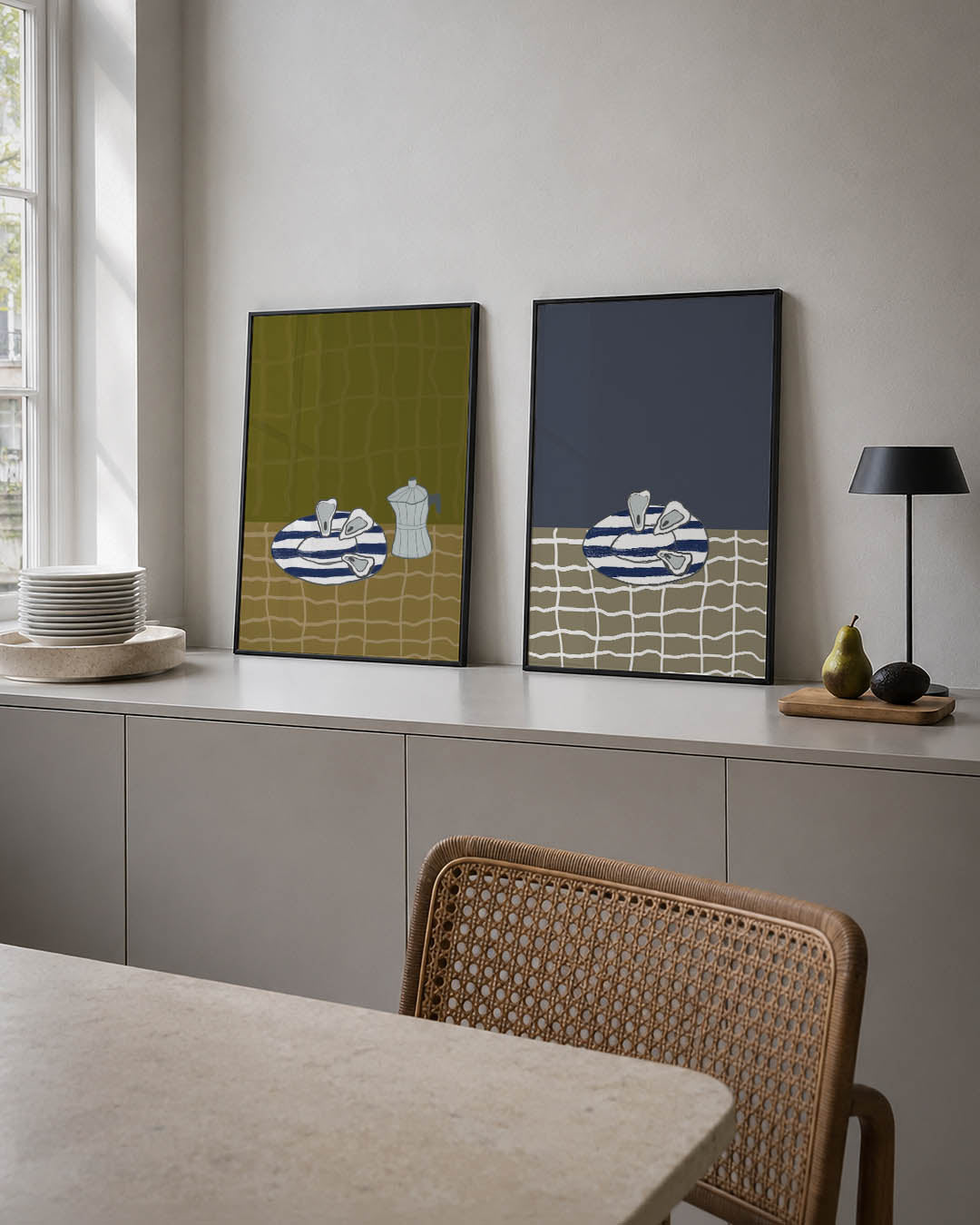 Kleurrijke tafelsetting Posterset