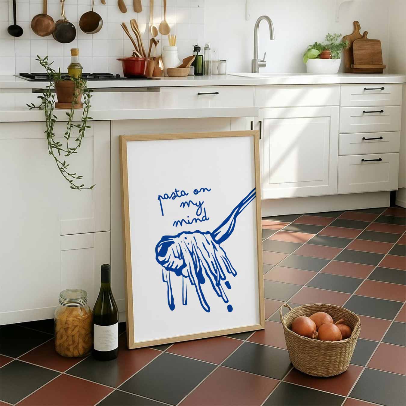 Pasta On My Mind Poster-WallArtistic