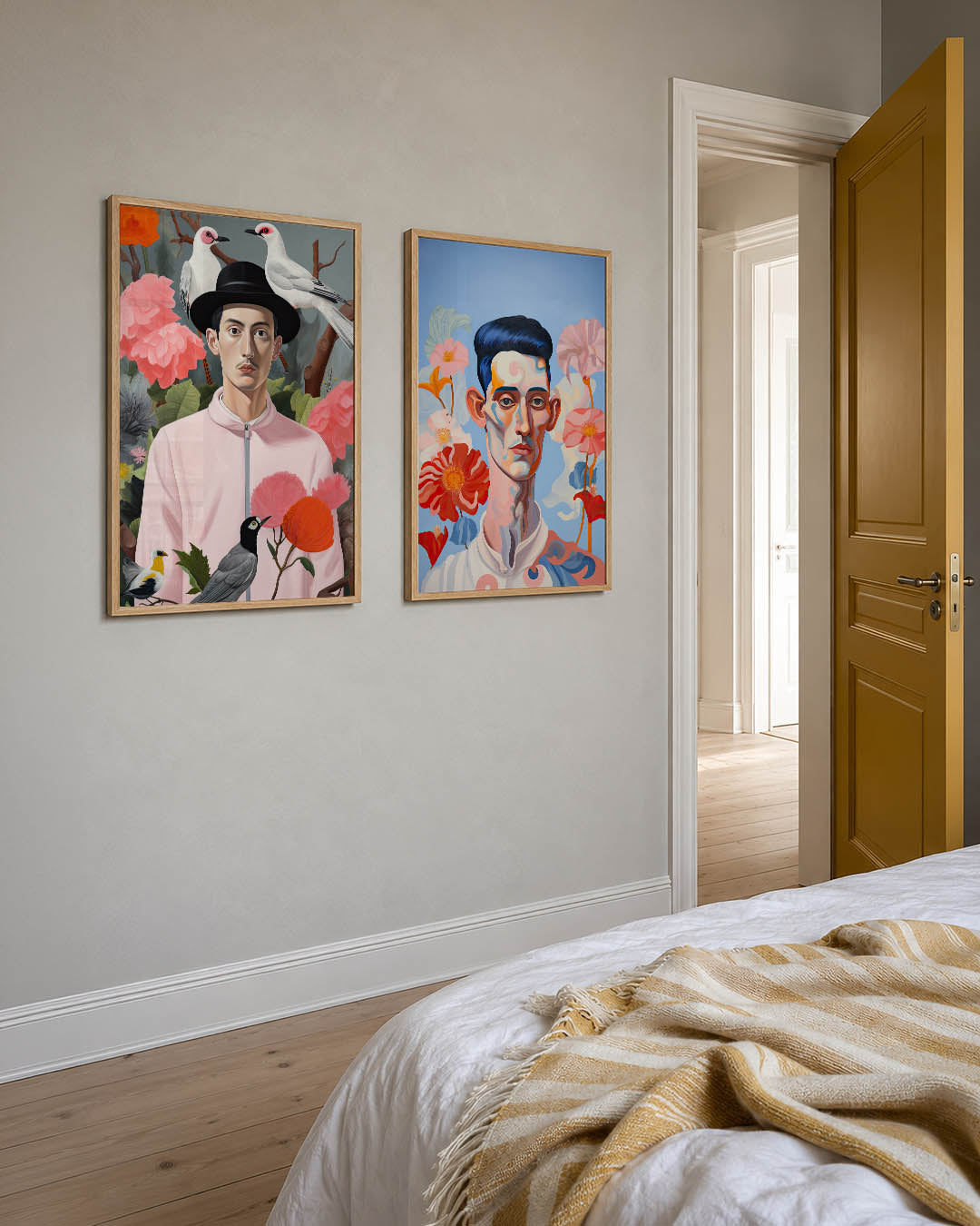 Vogels en bloemen Posterset