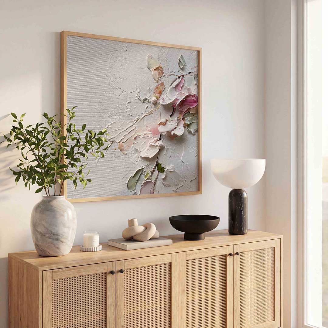 Bloemmotief met pasteltinten Poster