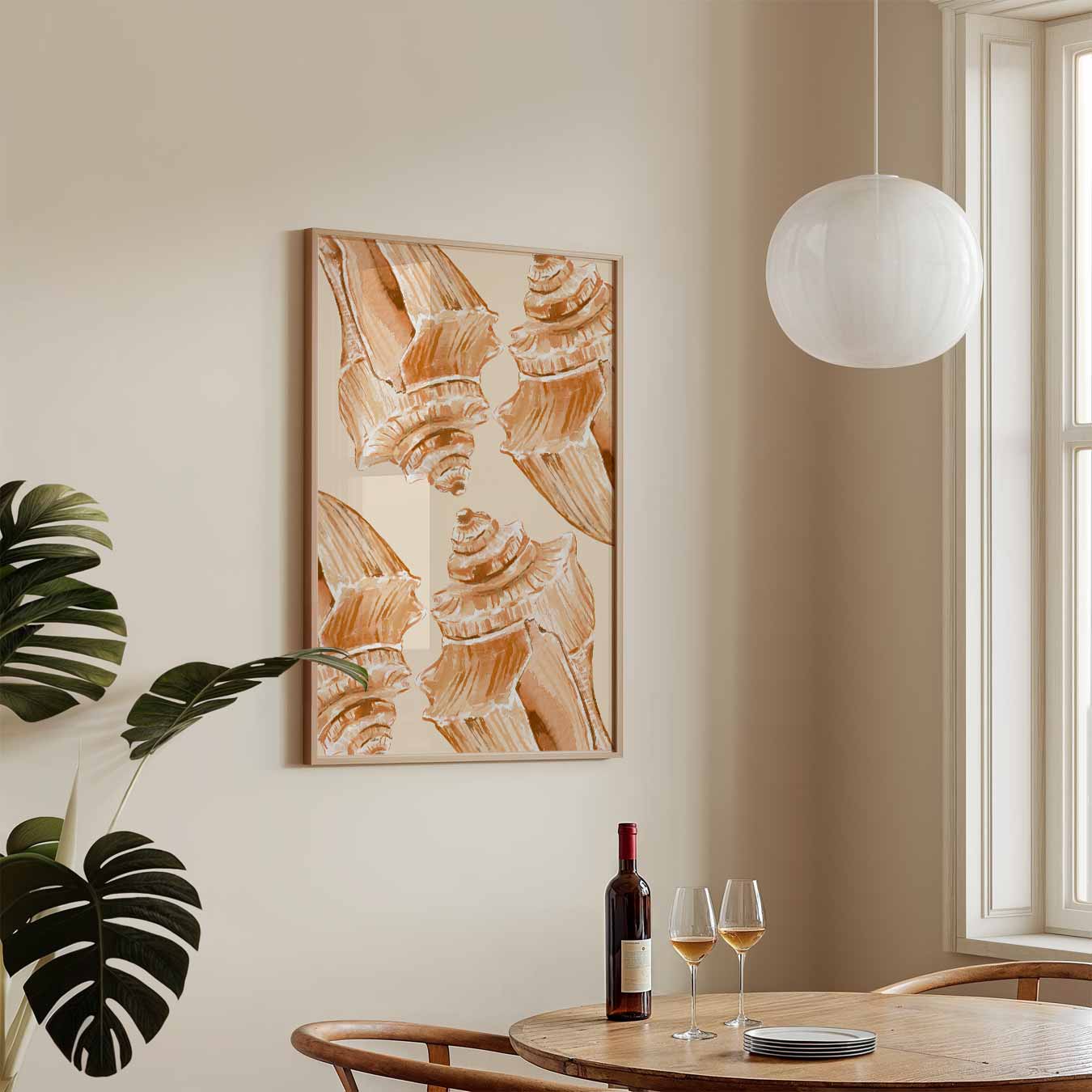 Oranje Schelpen Poster-WallArtistic