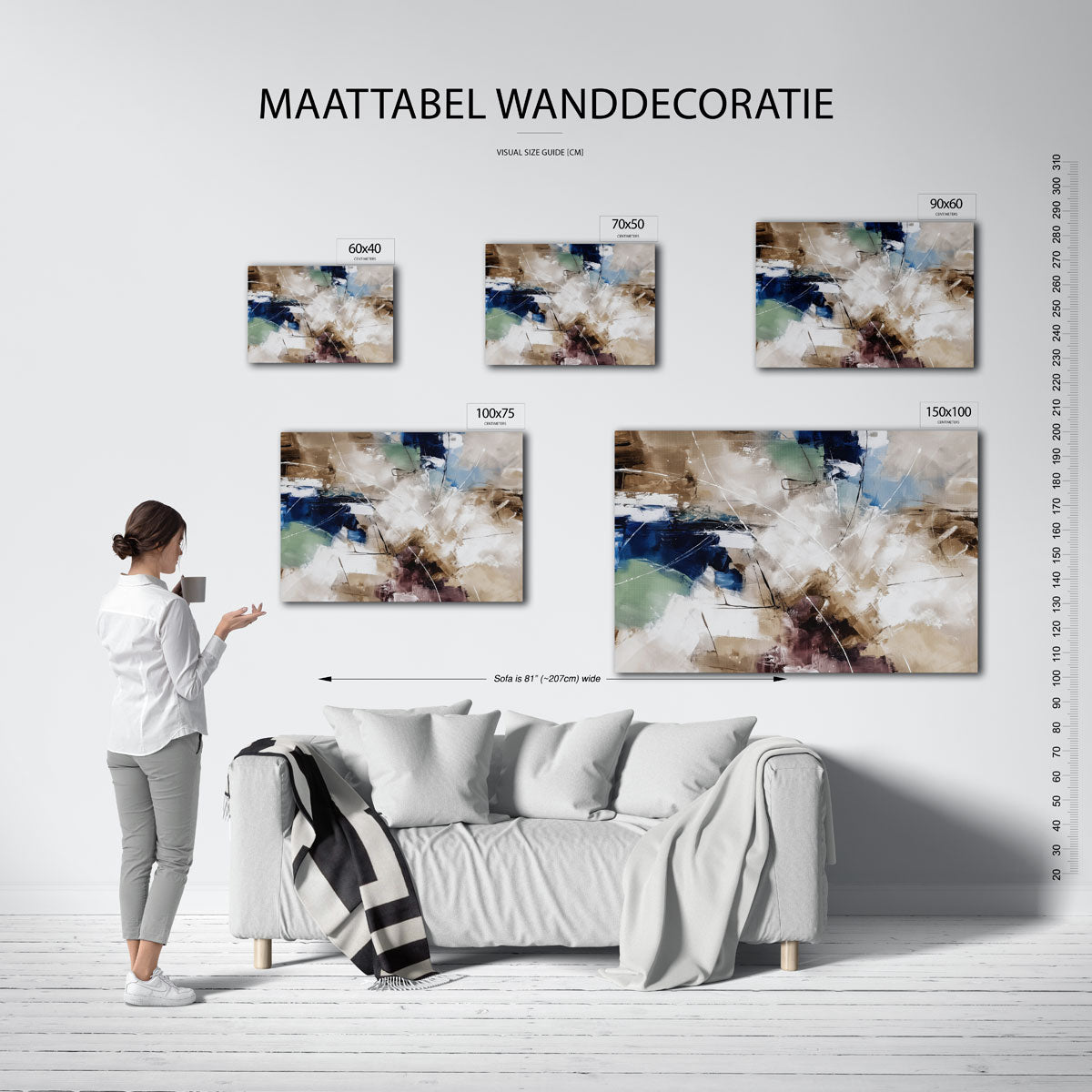 Dynamische kleurenexplosie Kunstwerk