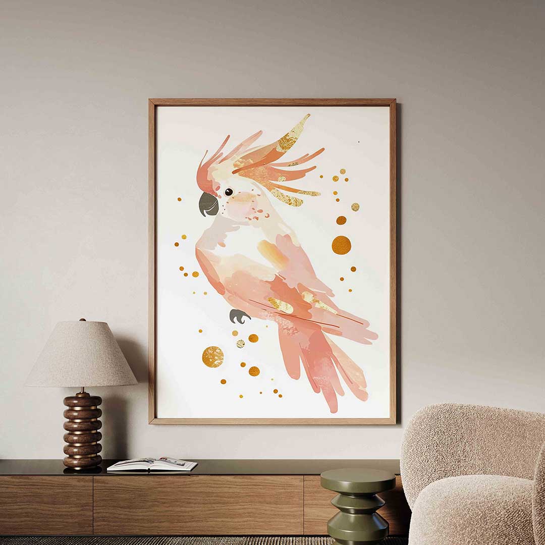 Papegaai met gouden accenten Poster