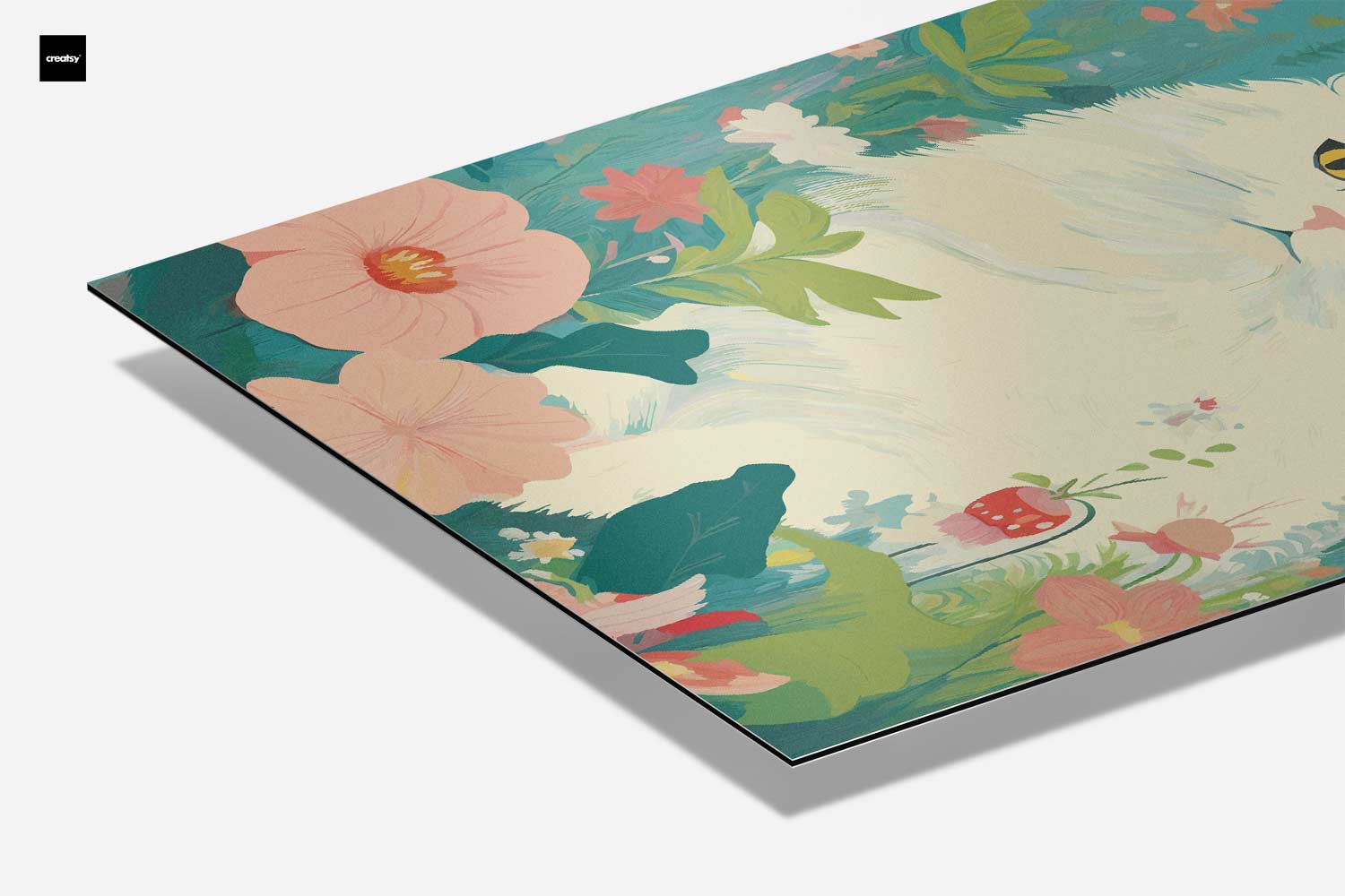 Dreamy Cat in Flower Garden Artwork