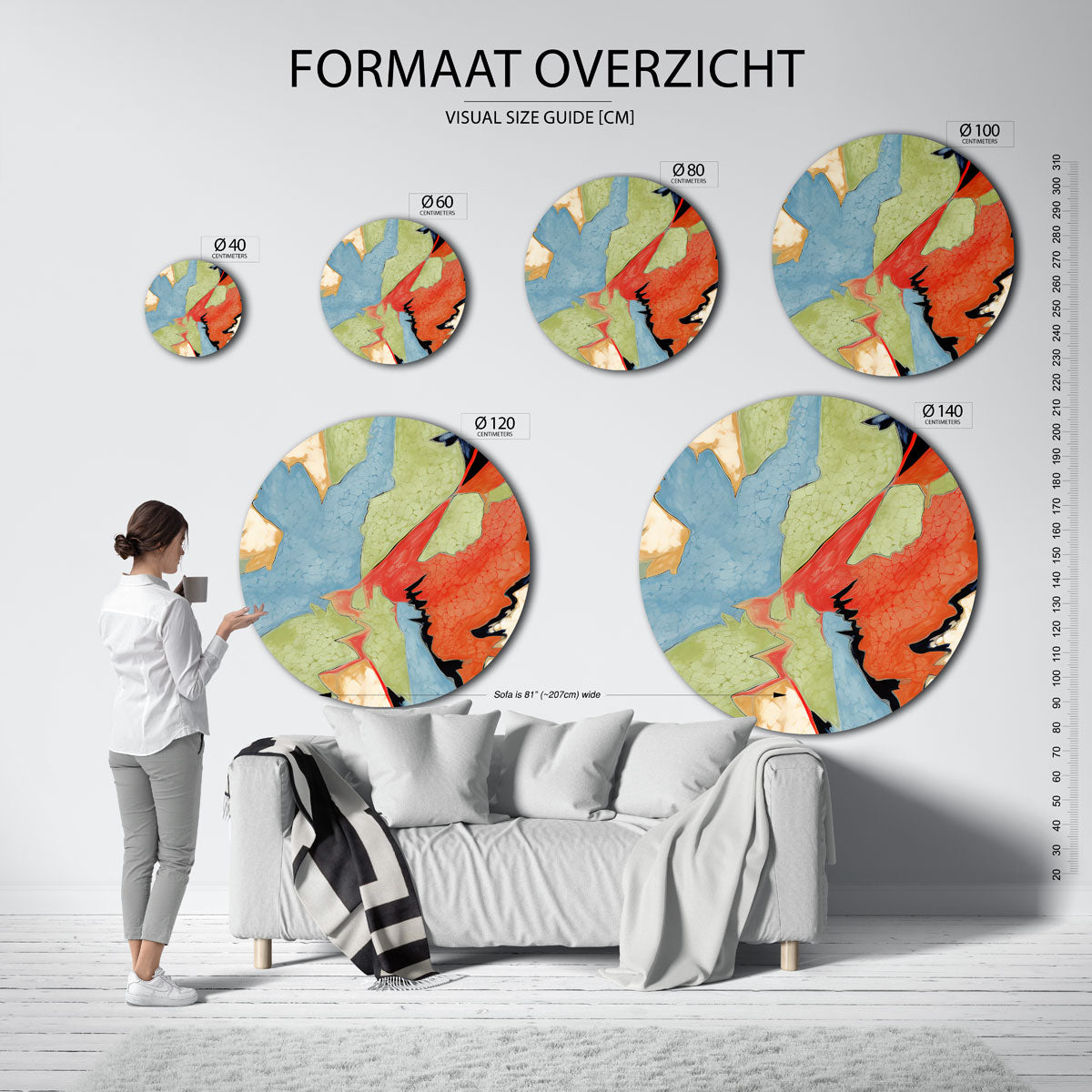 Abstracte vormen Muurcirkel