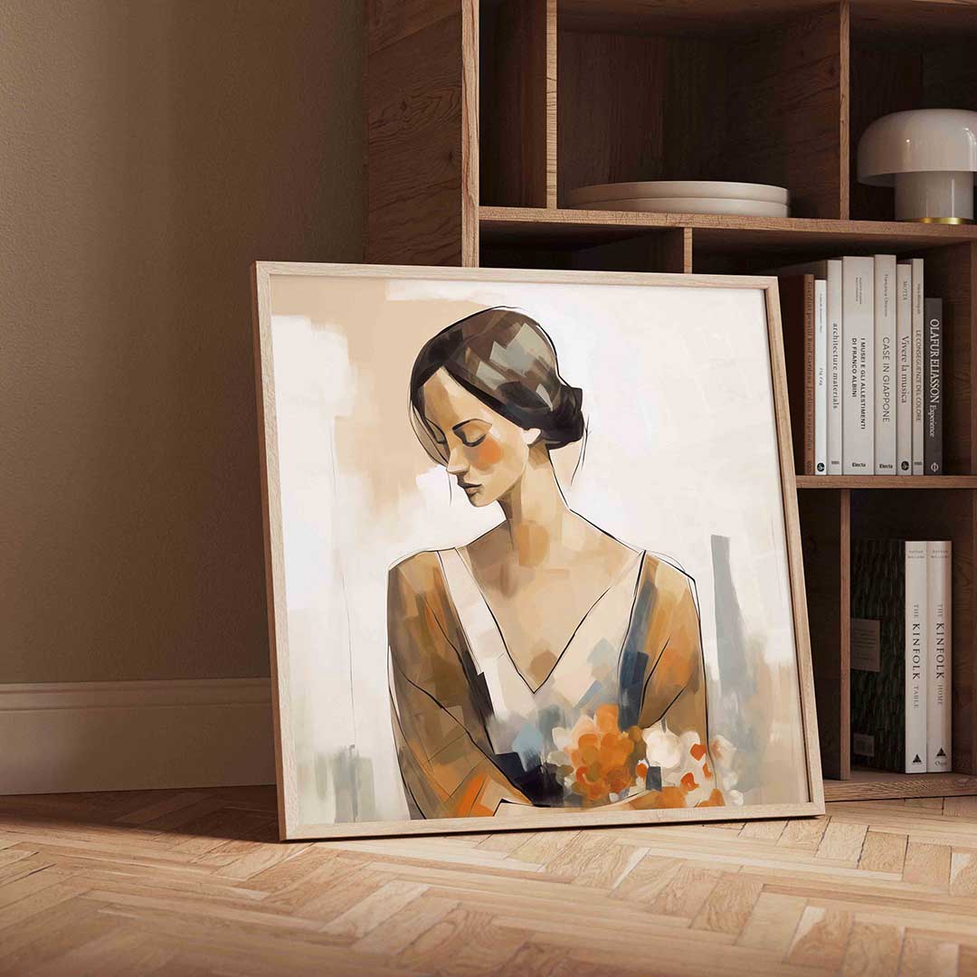 Vrouw met bloemen Poster