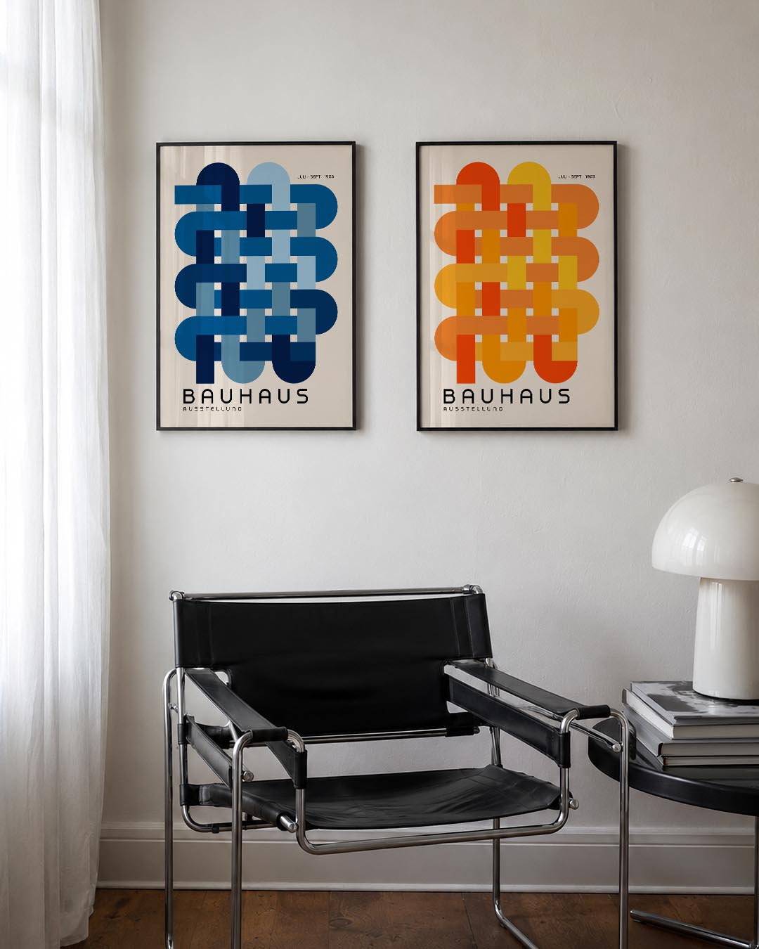 Vlechtwerk in blauw Posterset