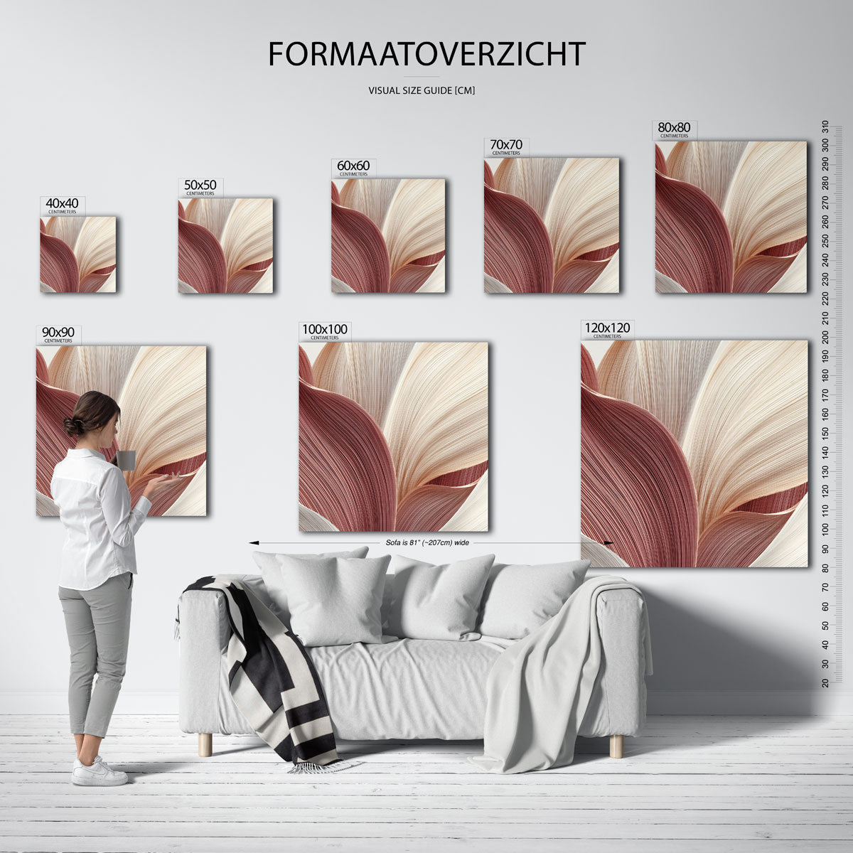 Abstracte golvende lijnen Poster