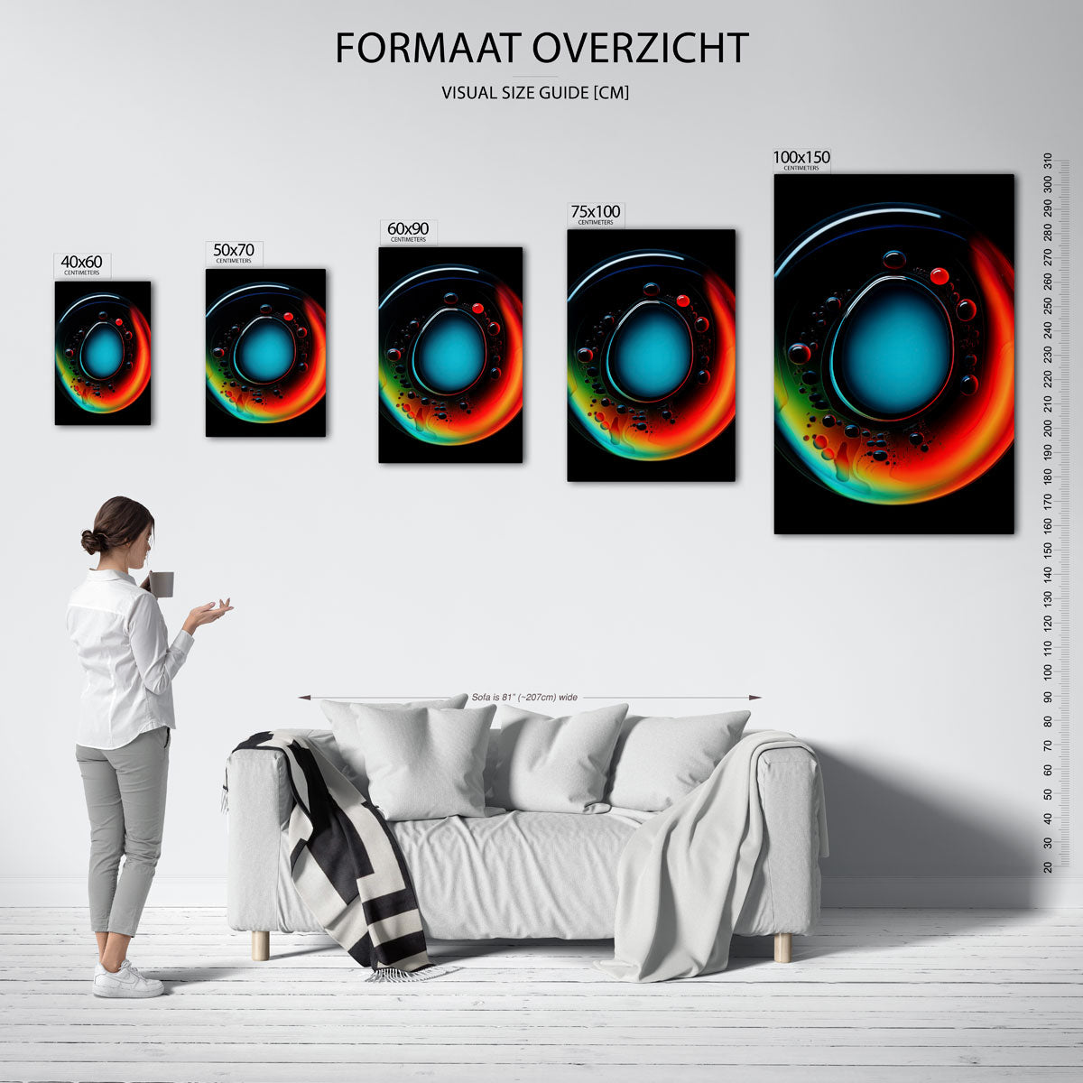 Kleurrijke cirkelvormen Kunstwerk