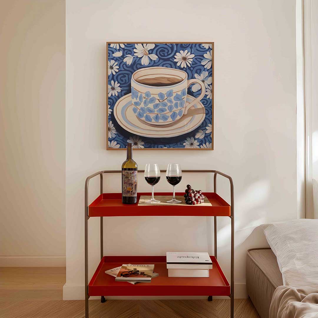 Bloemen en kopje Poster