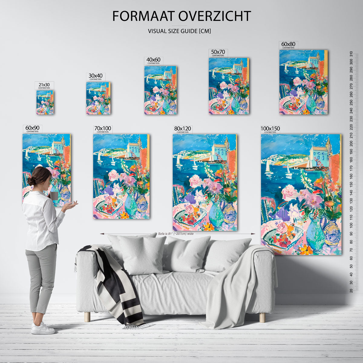Zeilboten en bloemen Poster