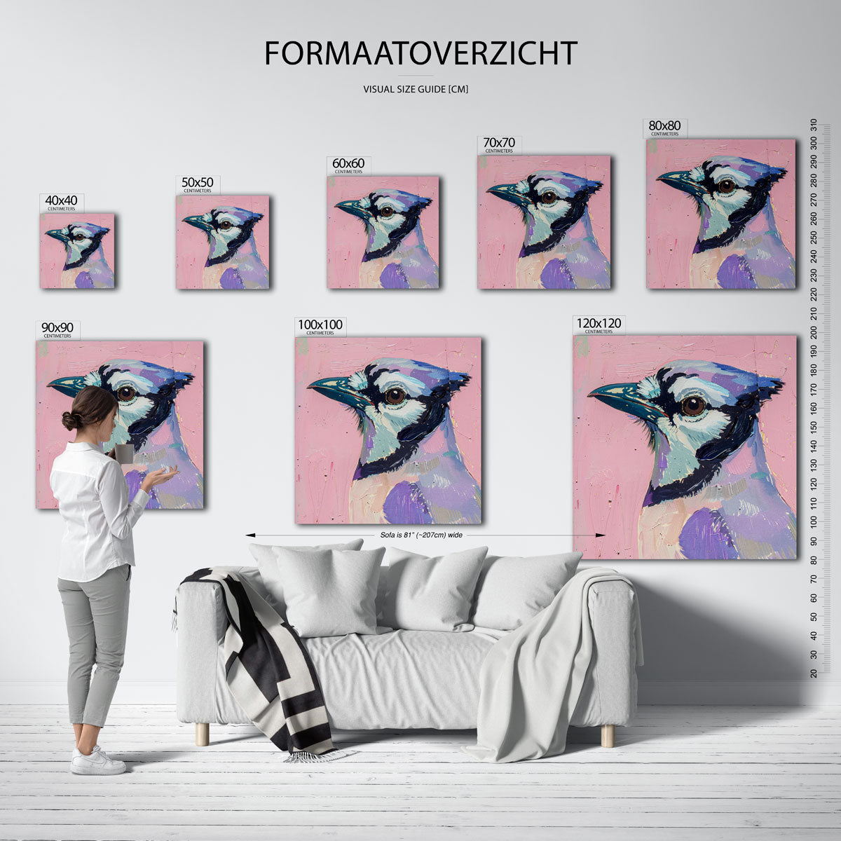 Vogel op roze achtergrond Poster