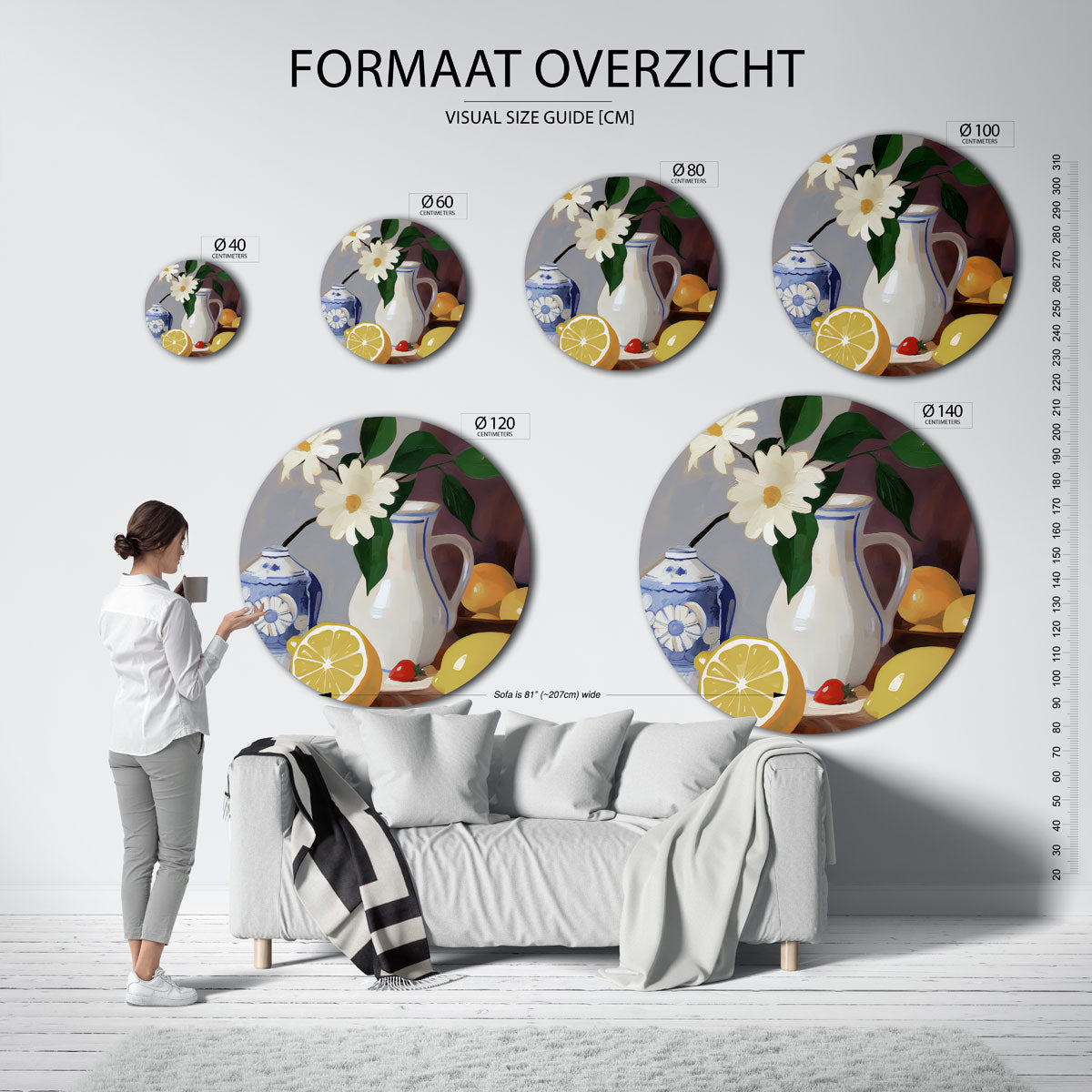 Stilleven met citroenen Muurcirkel