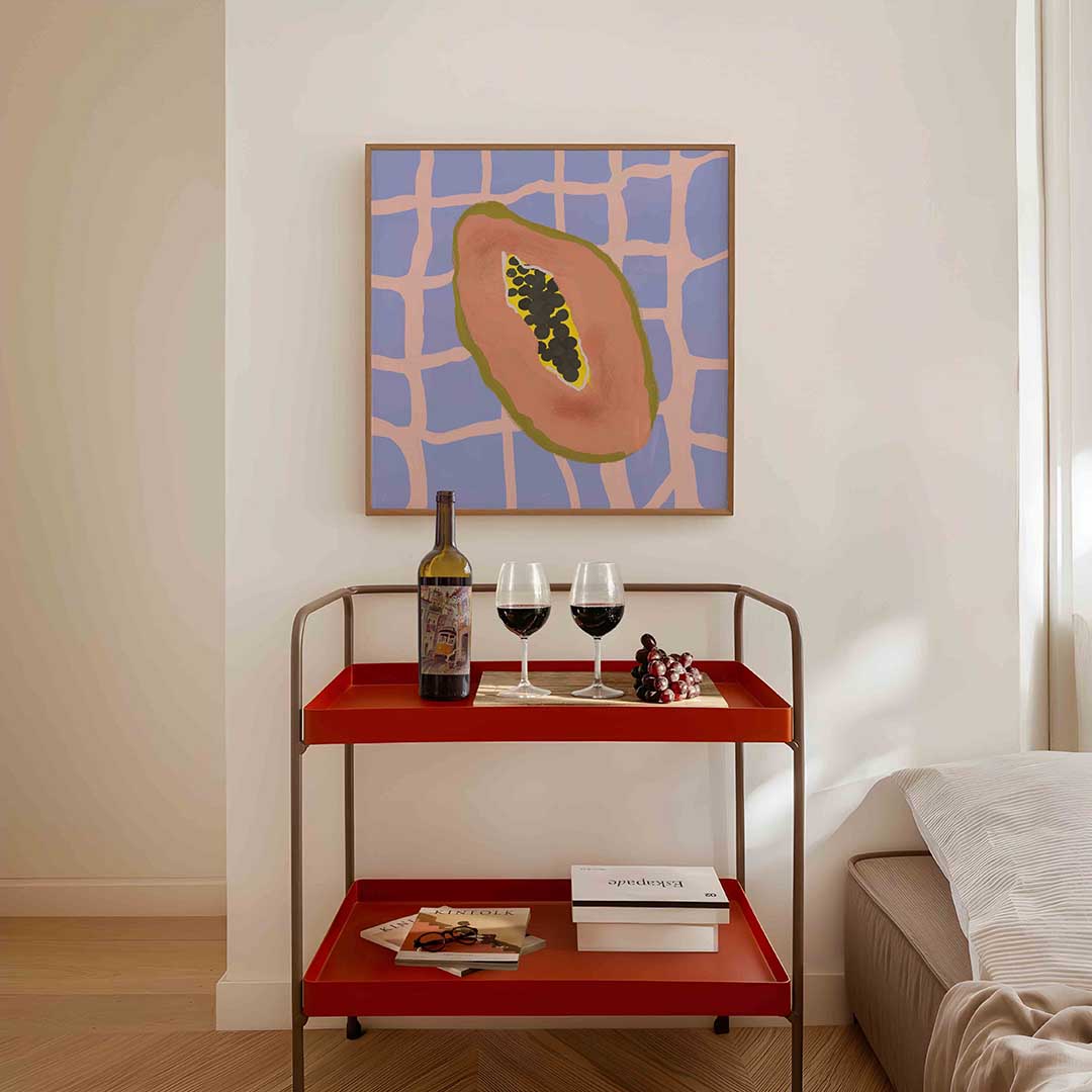 Papaja op raster Poster