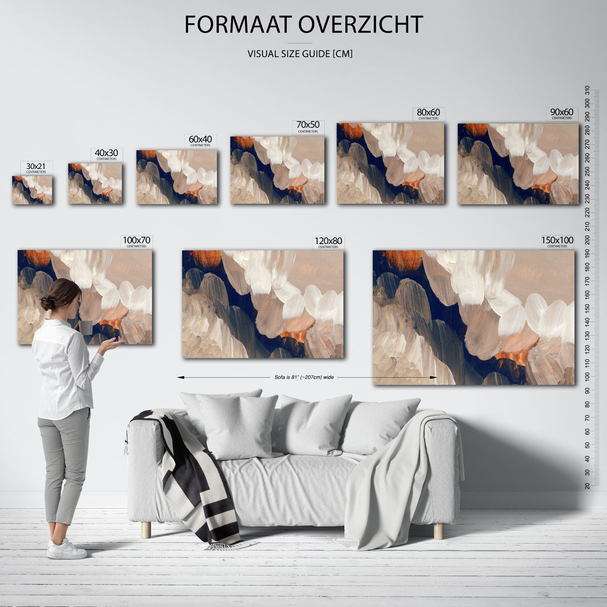 Abstracte penseelstreken Poster