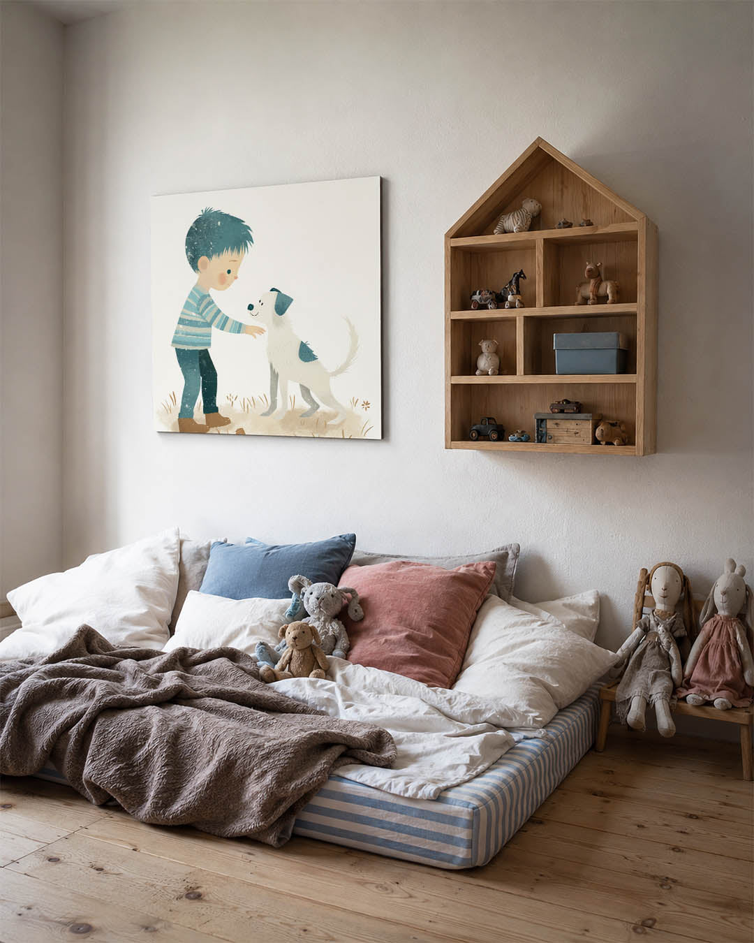 Vriendschap kind en hond Kunstwerk