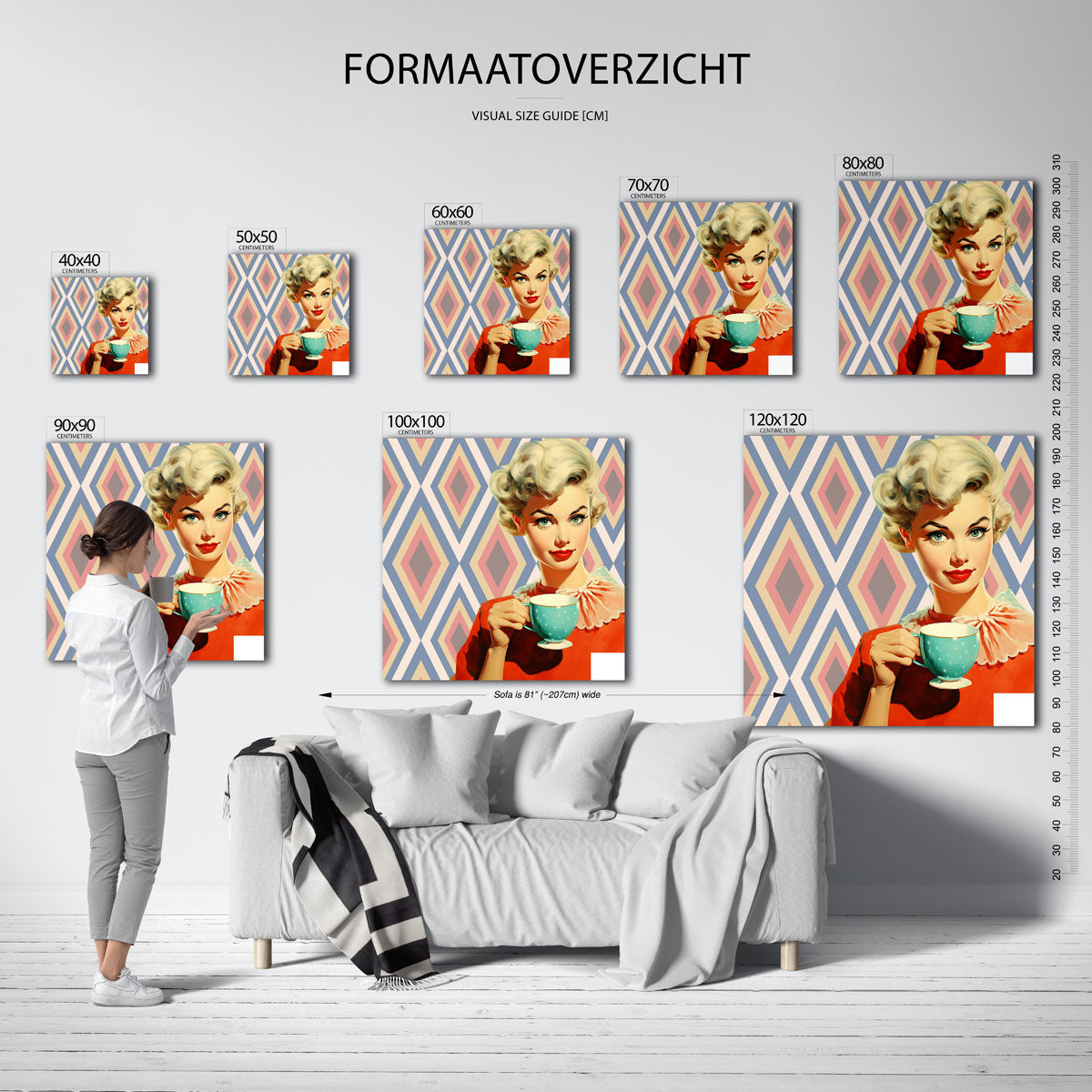 Vrouw met kopje Poster
