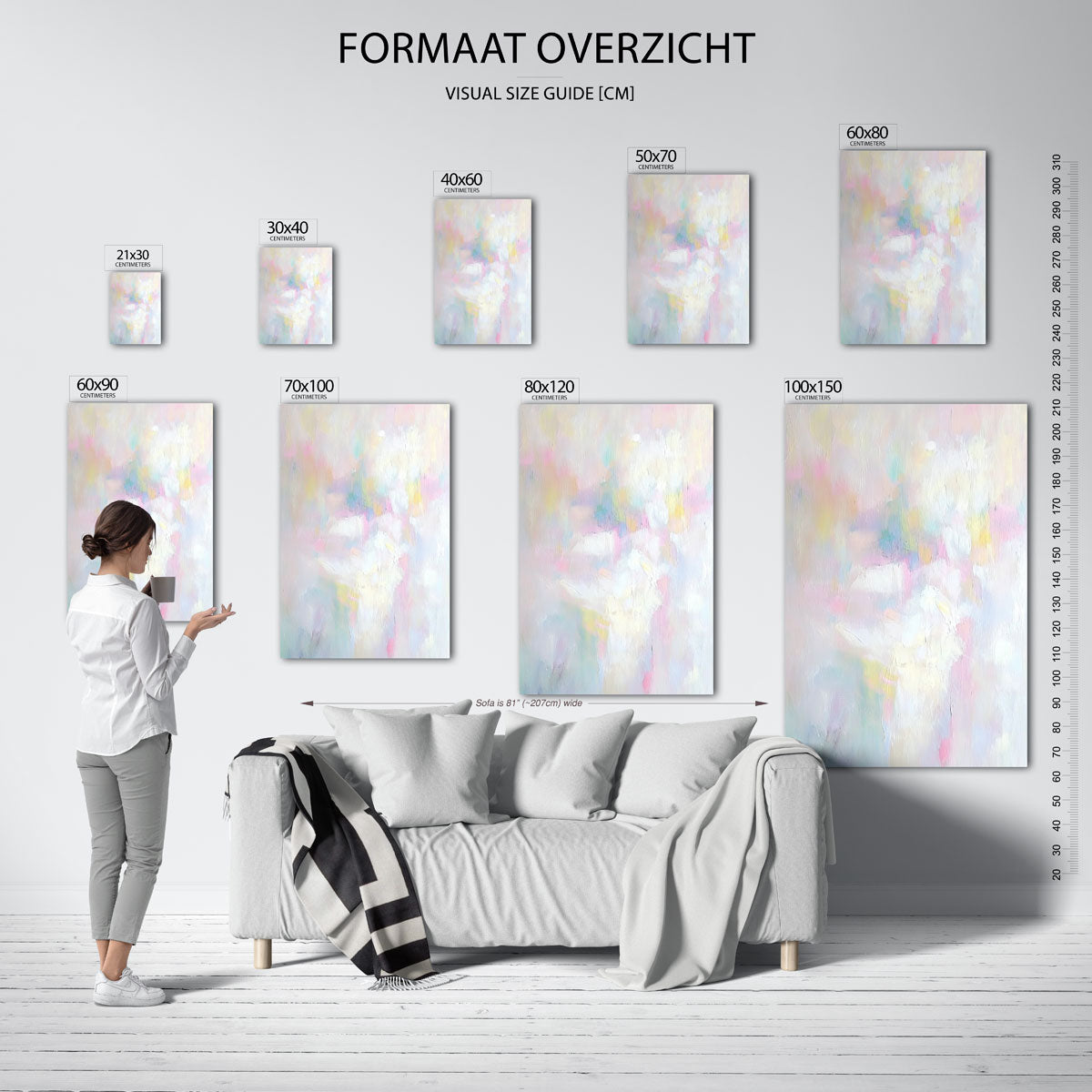 Pastelkleuren abstracte Poster