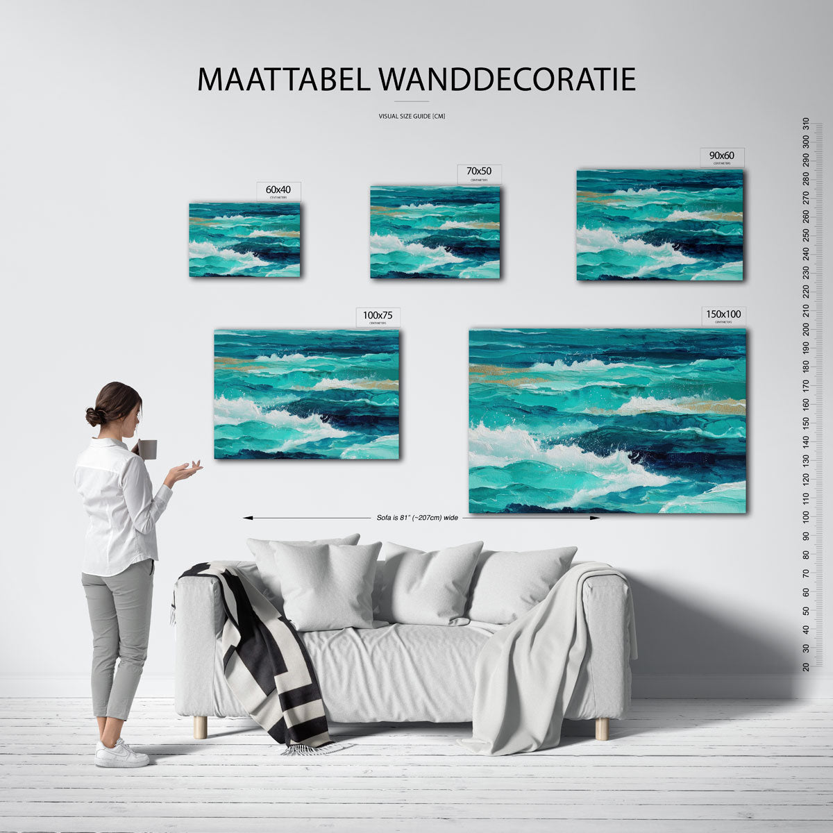 Dynamische zee Kunstwerk