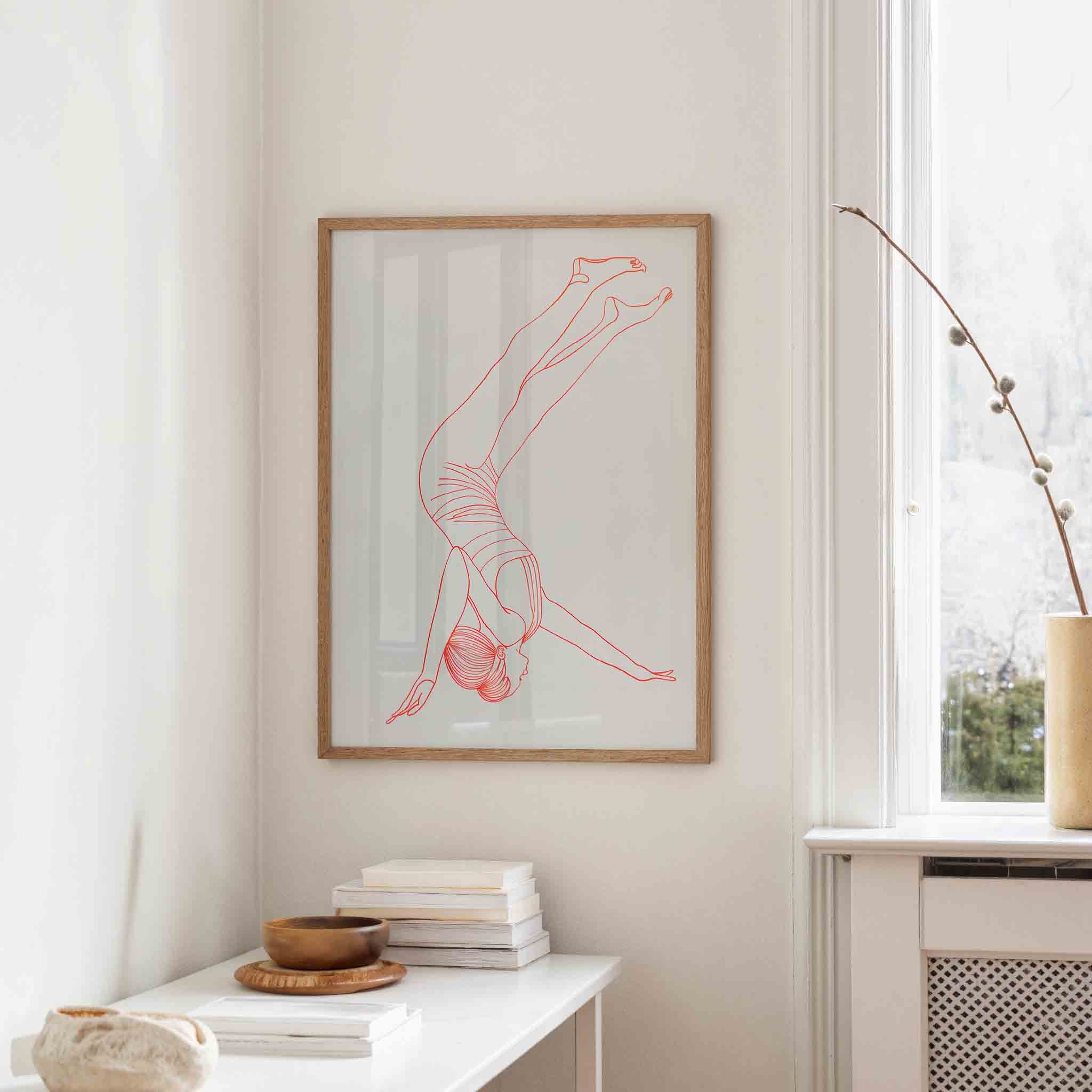 Rode figuur in beweging Poster