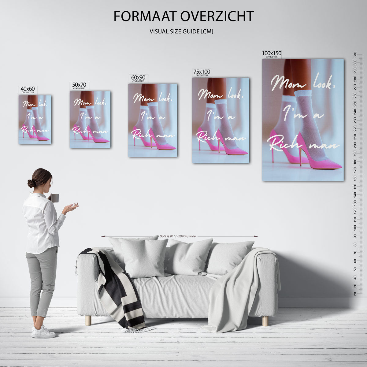 Roze hakken statement Kunstwerk