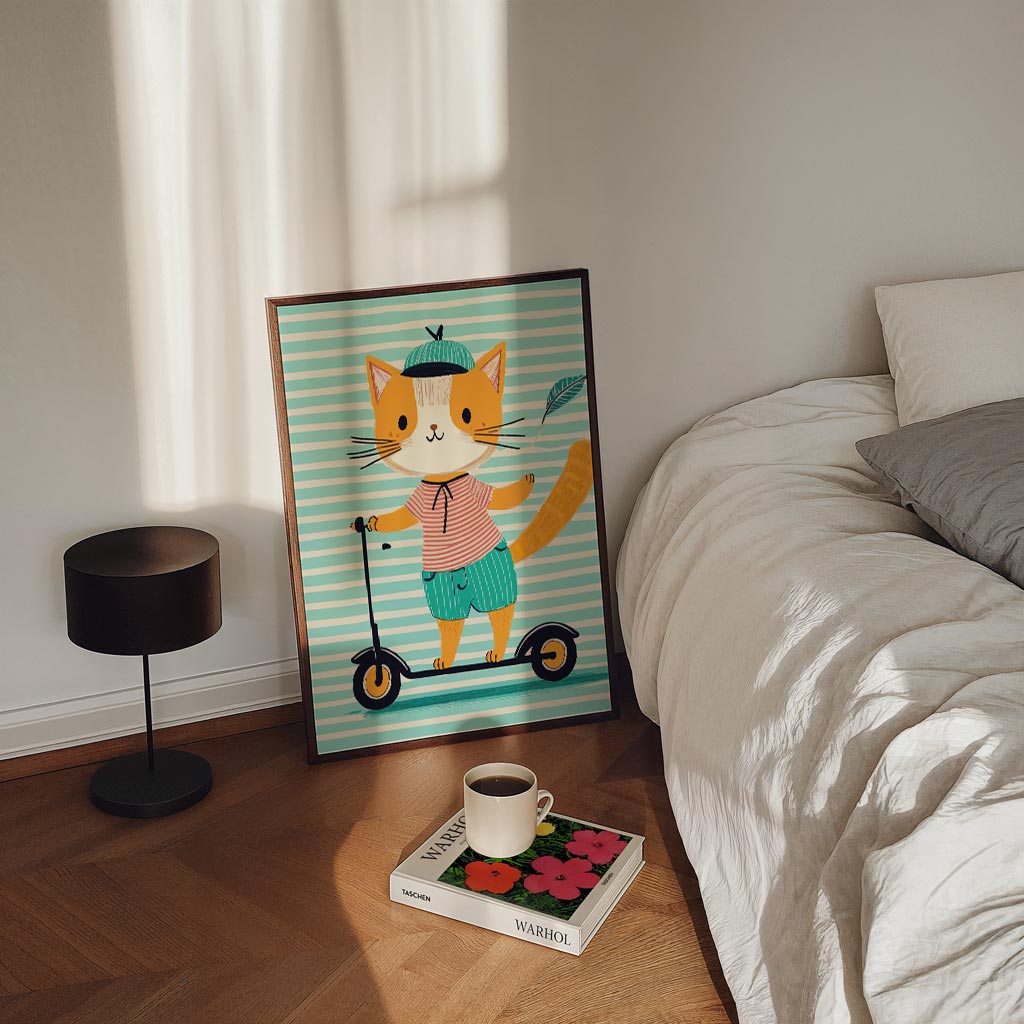 Kat op Step Poster-WallArtistic
