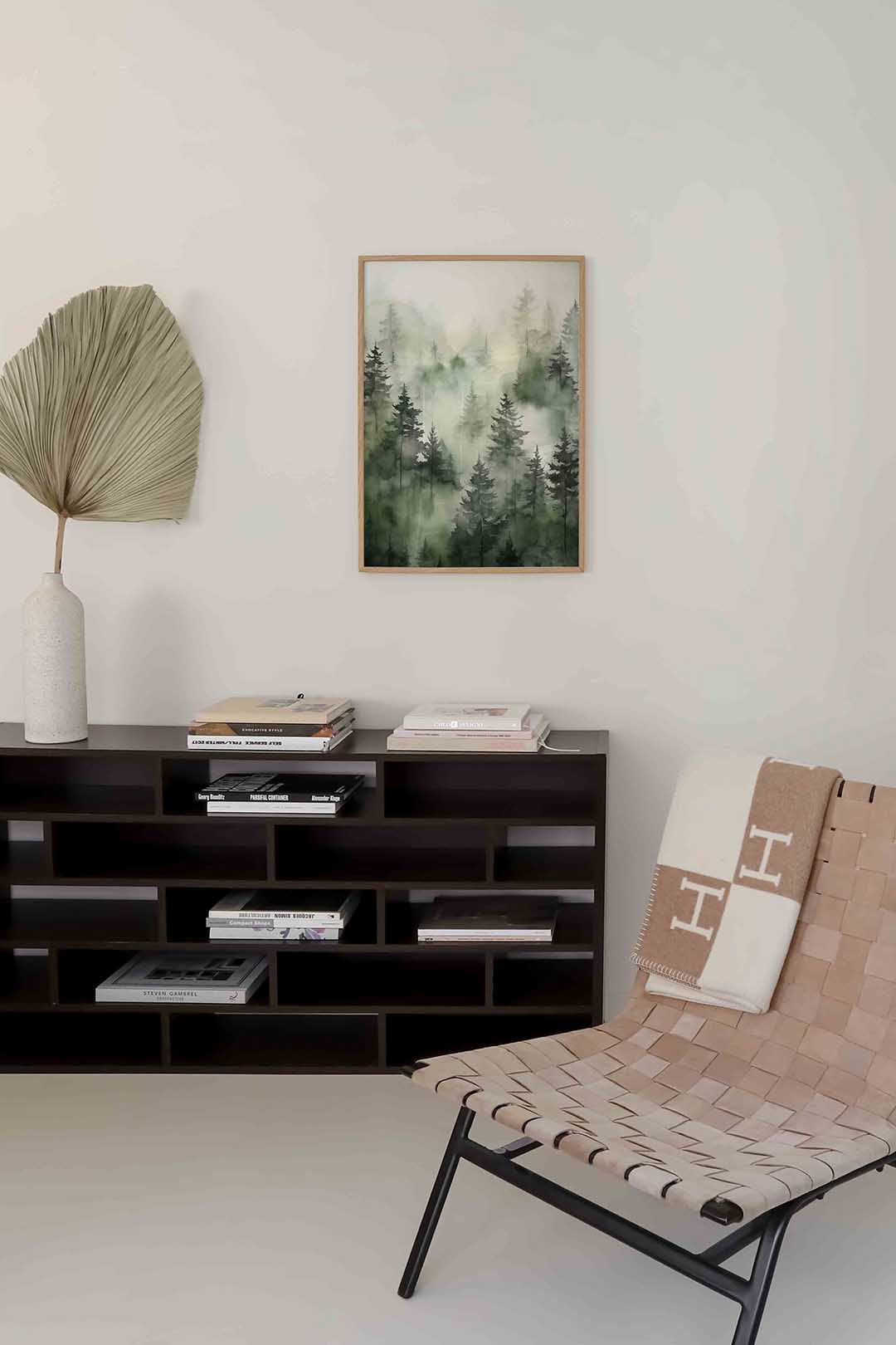 Mistige boslandschap Poster