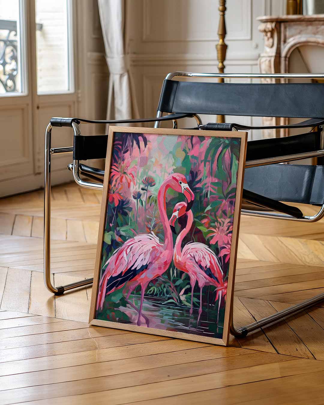 Flamingo Liefde in de Jungle Poster-WallArtistic
