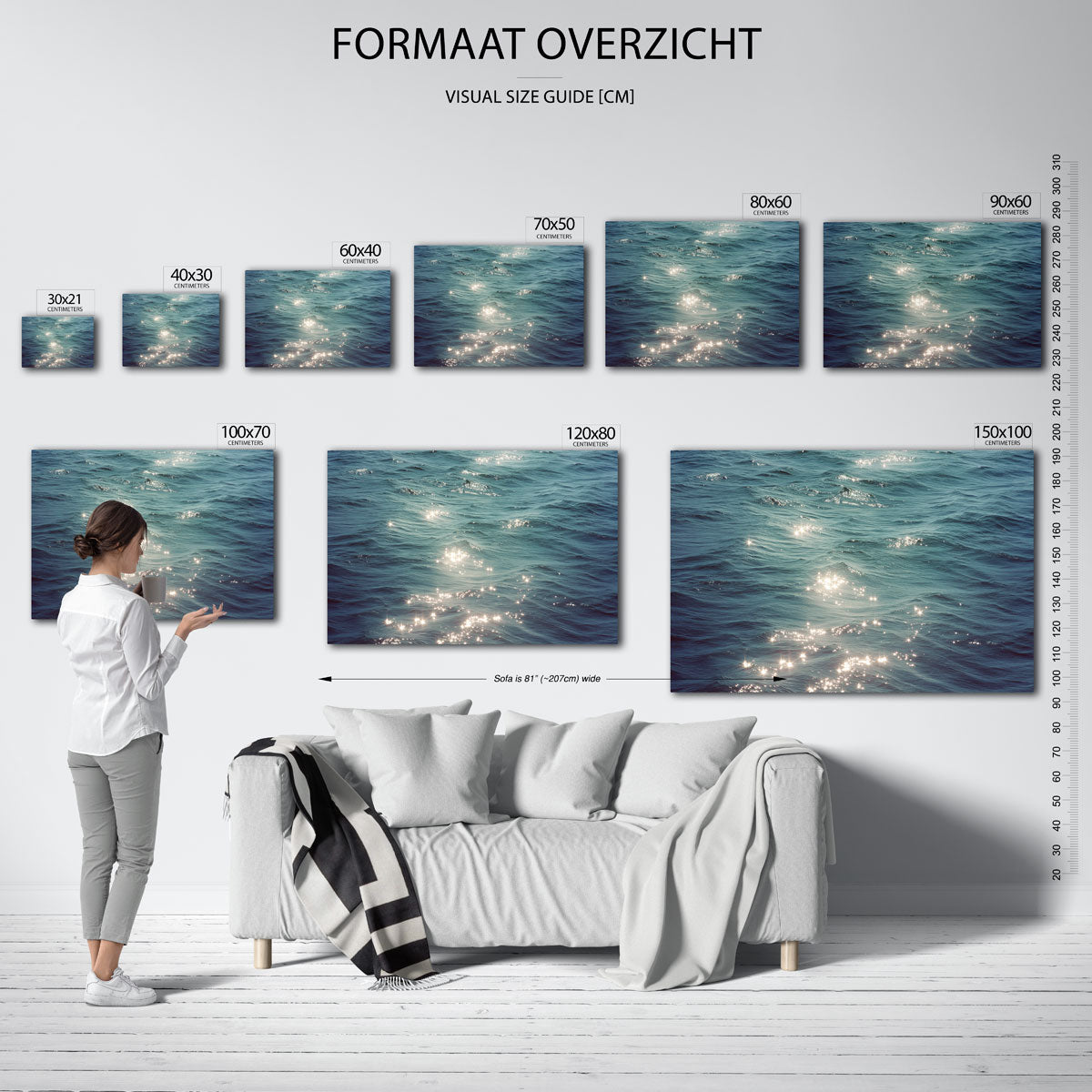 Golvend water met lichtreflecties Poster