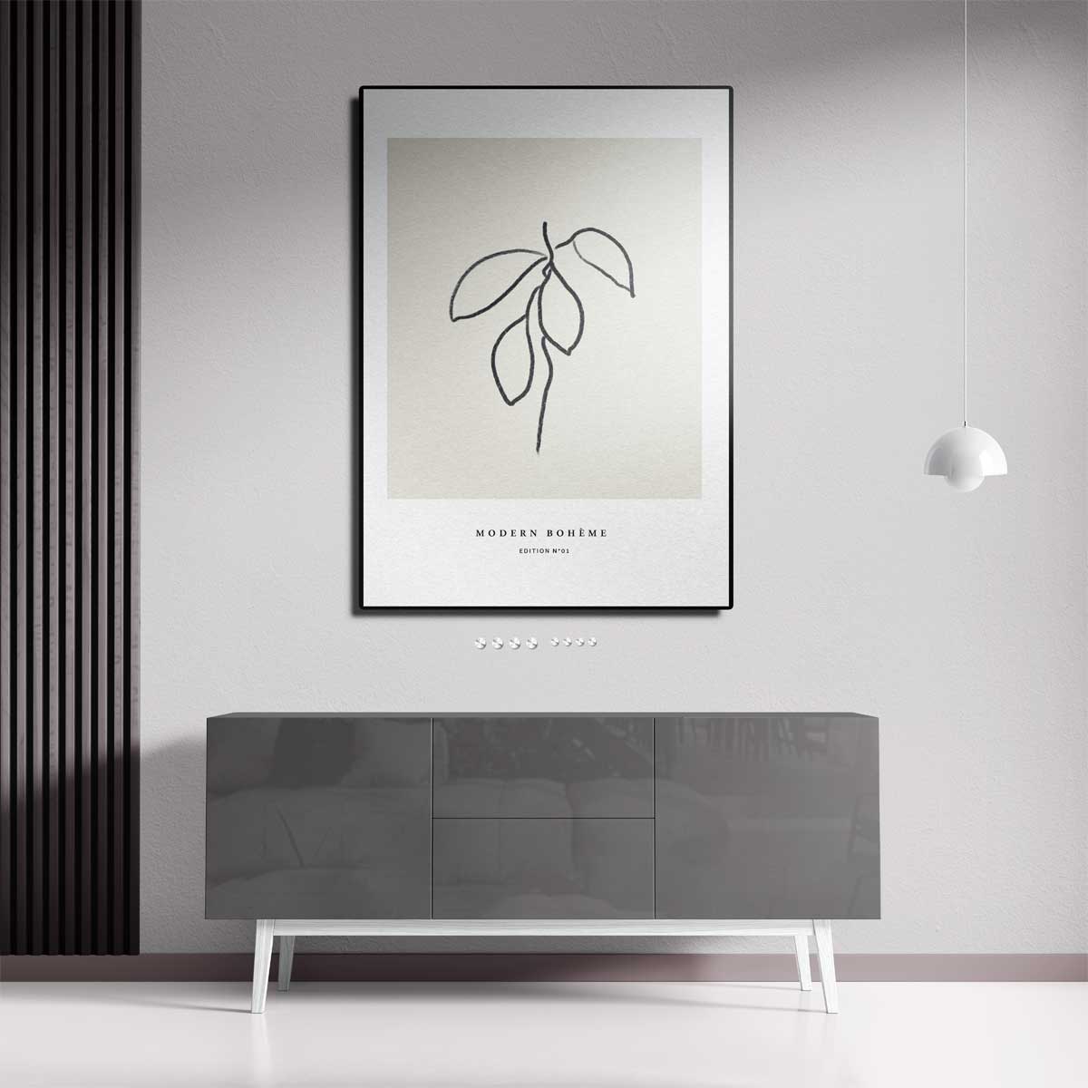 Moderne Boho Bladeren Kunstwerk-canvas-dibond-plexiglas-wanddecoratie-WallArtistic