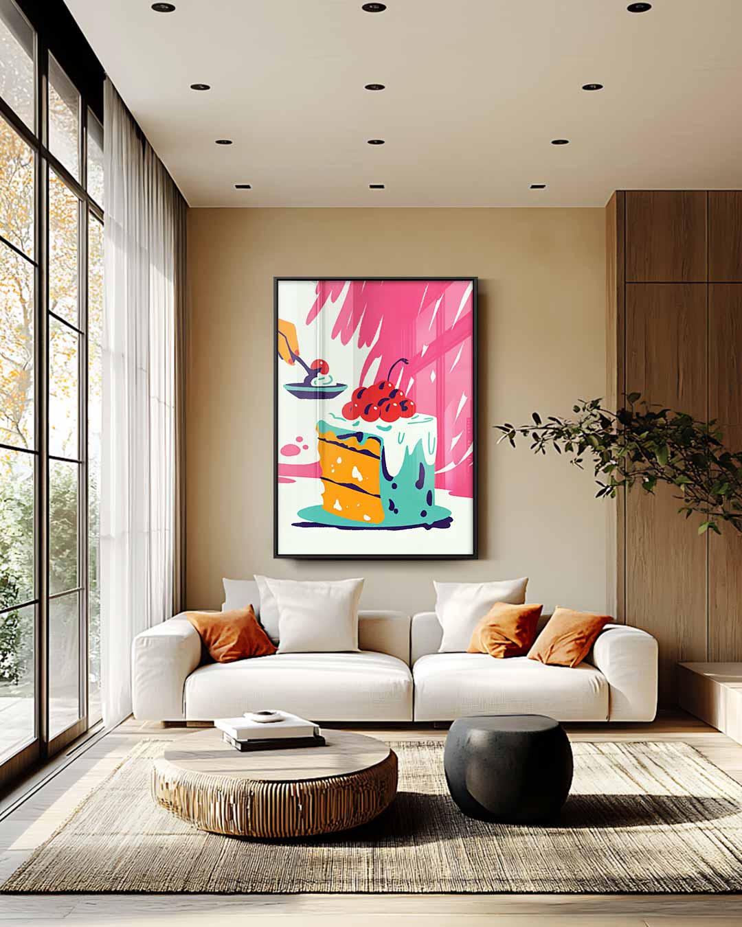 Speelse Taart Fantasie Kunstwerk-canvas-dibond-plexiglas-wanddecoratie-WallArtistic