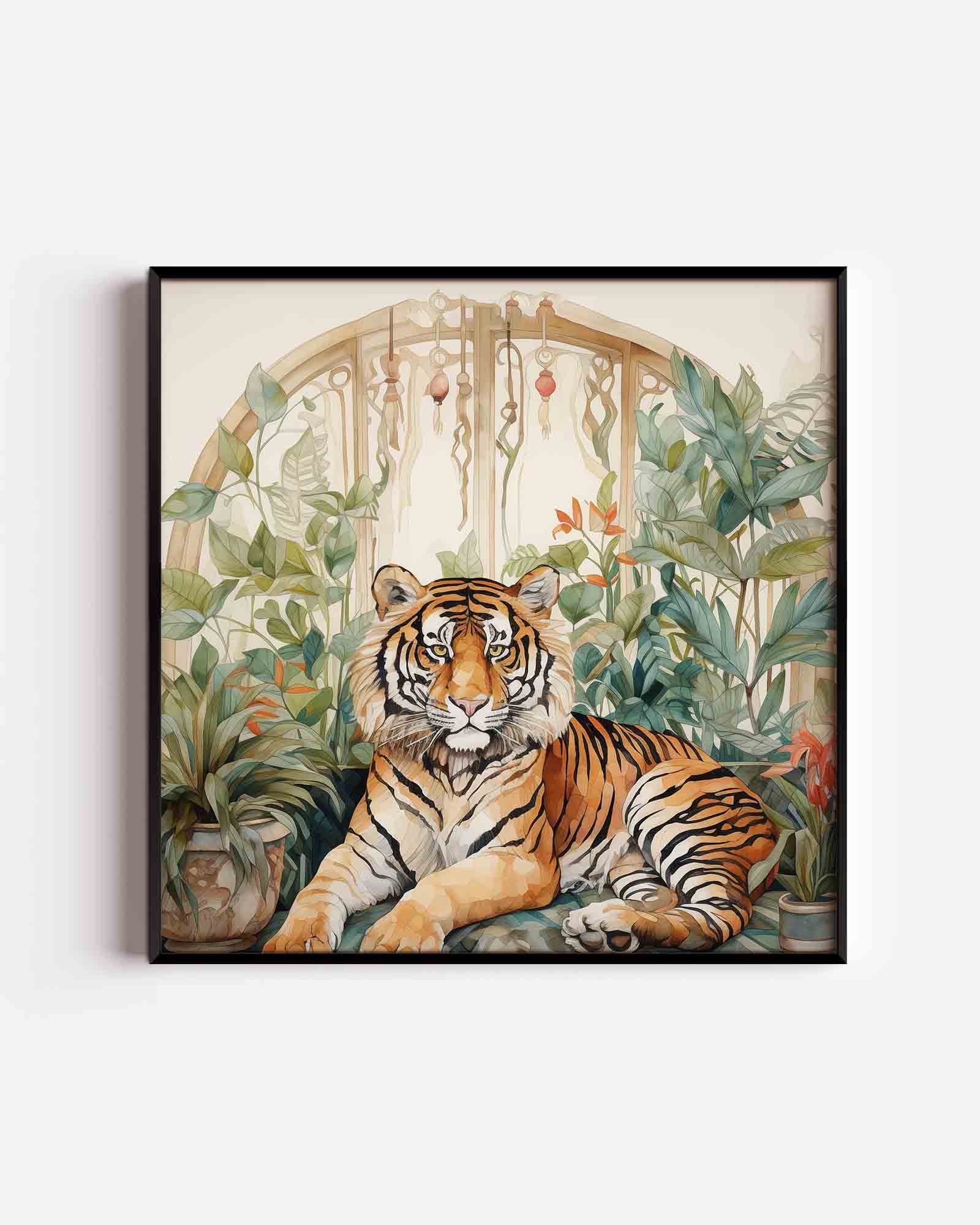 Tijger en planten Poster