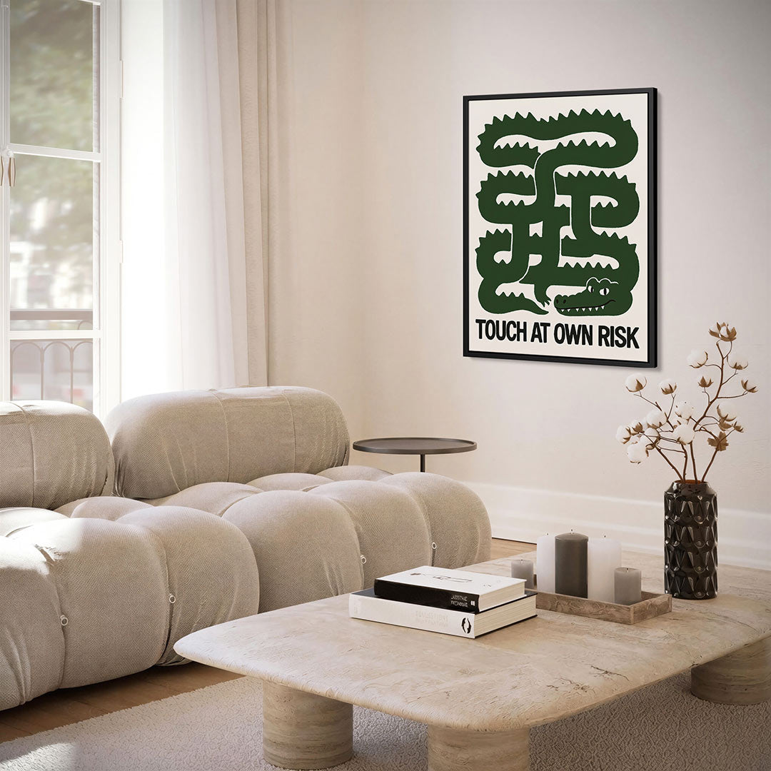 Speelse krokodil illustratie Kunstwerk