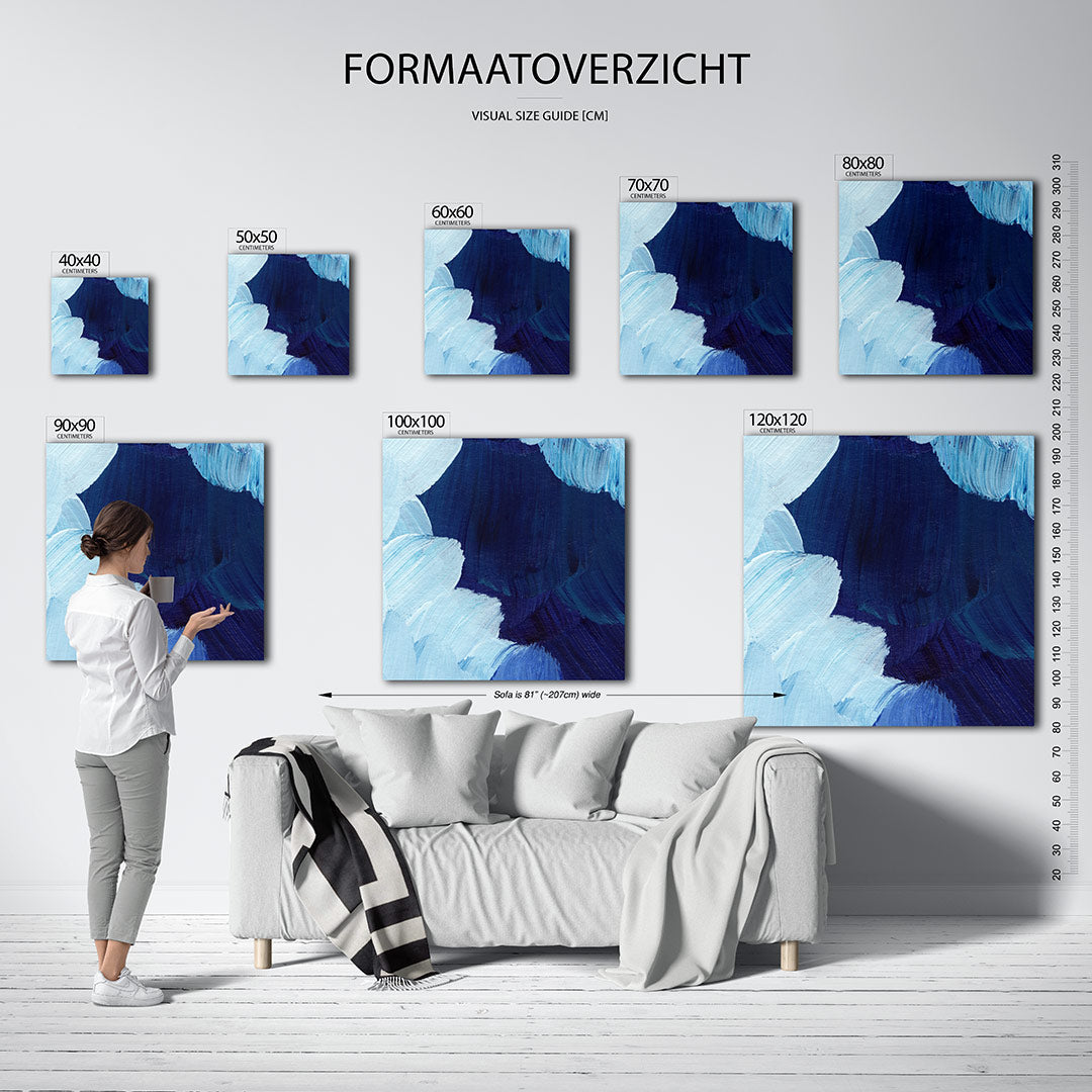 Dynamische blauwtinten Kunstwerk