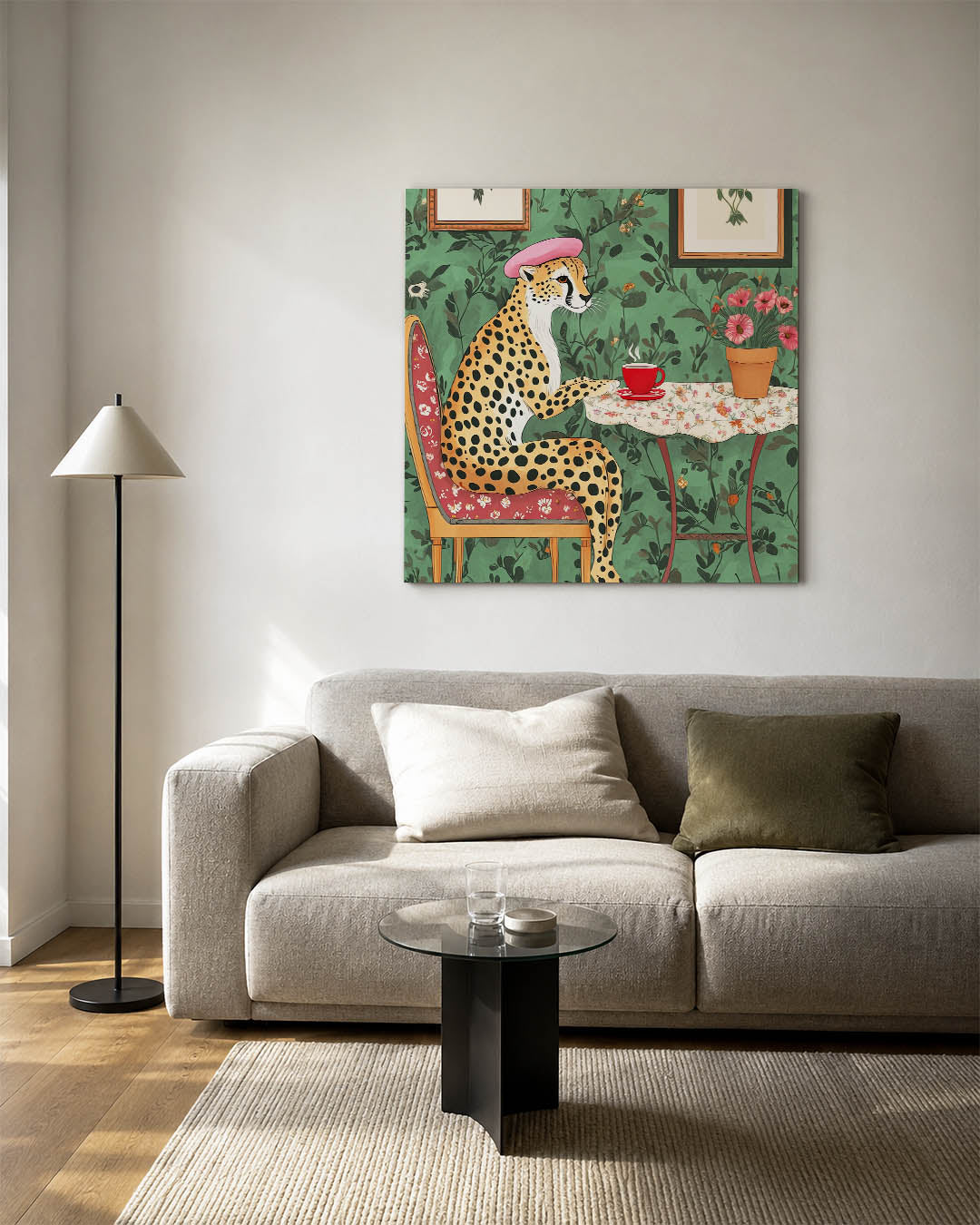 Dierlijke theetijd Kunstwerk