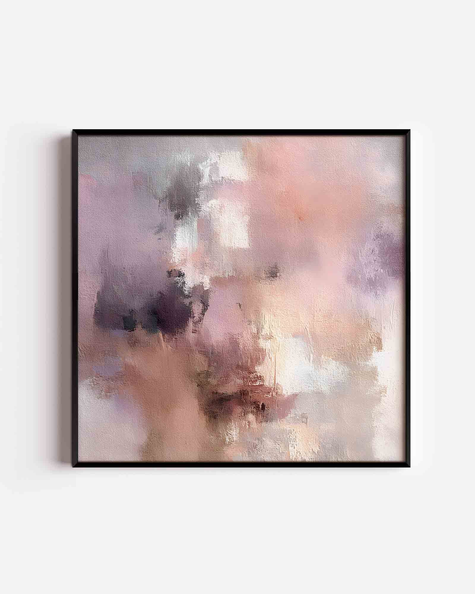 Abstracte roze en grijze Poster