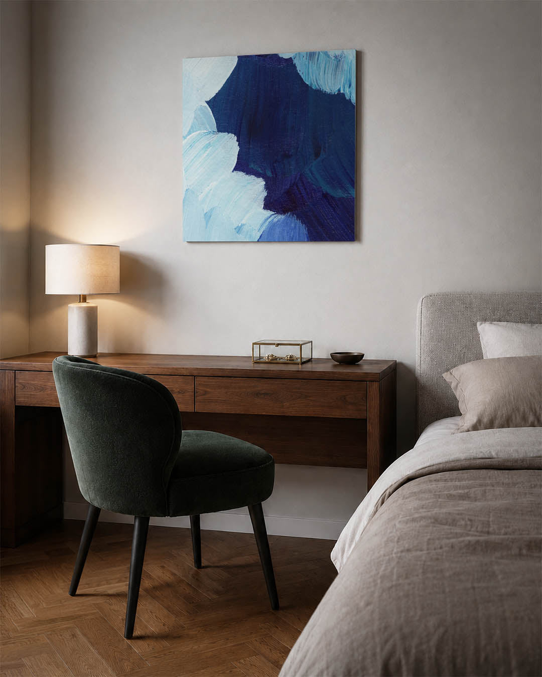 Dynamische blauwtinten Kunstwerk