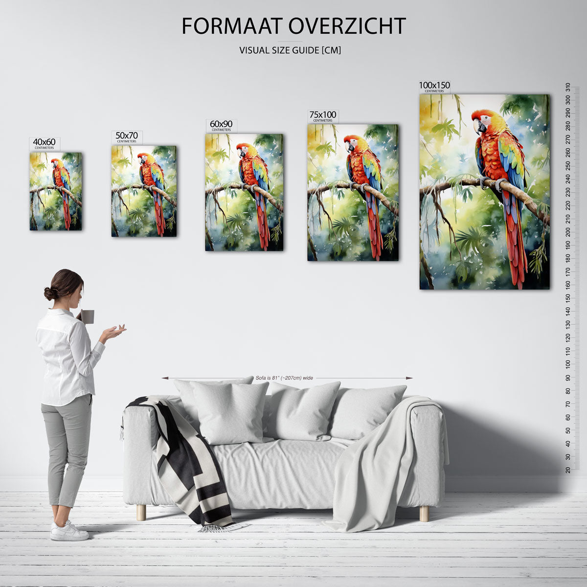 Vrolijke papegaai Kunstwerk