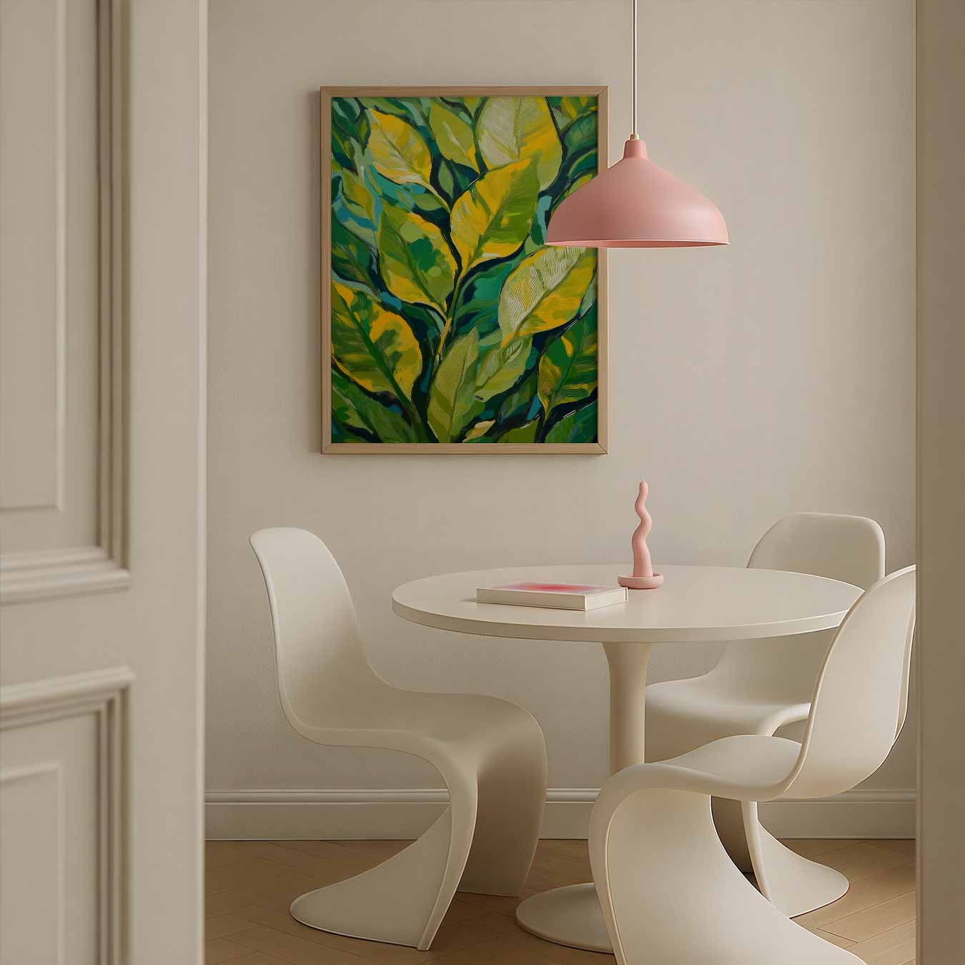 Groene Blaadjes Kunstposter-WallArtistic
