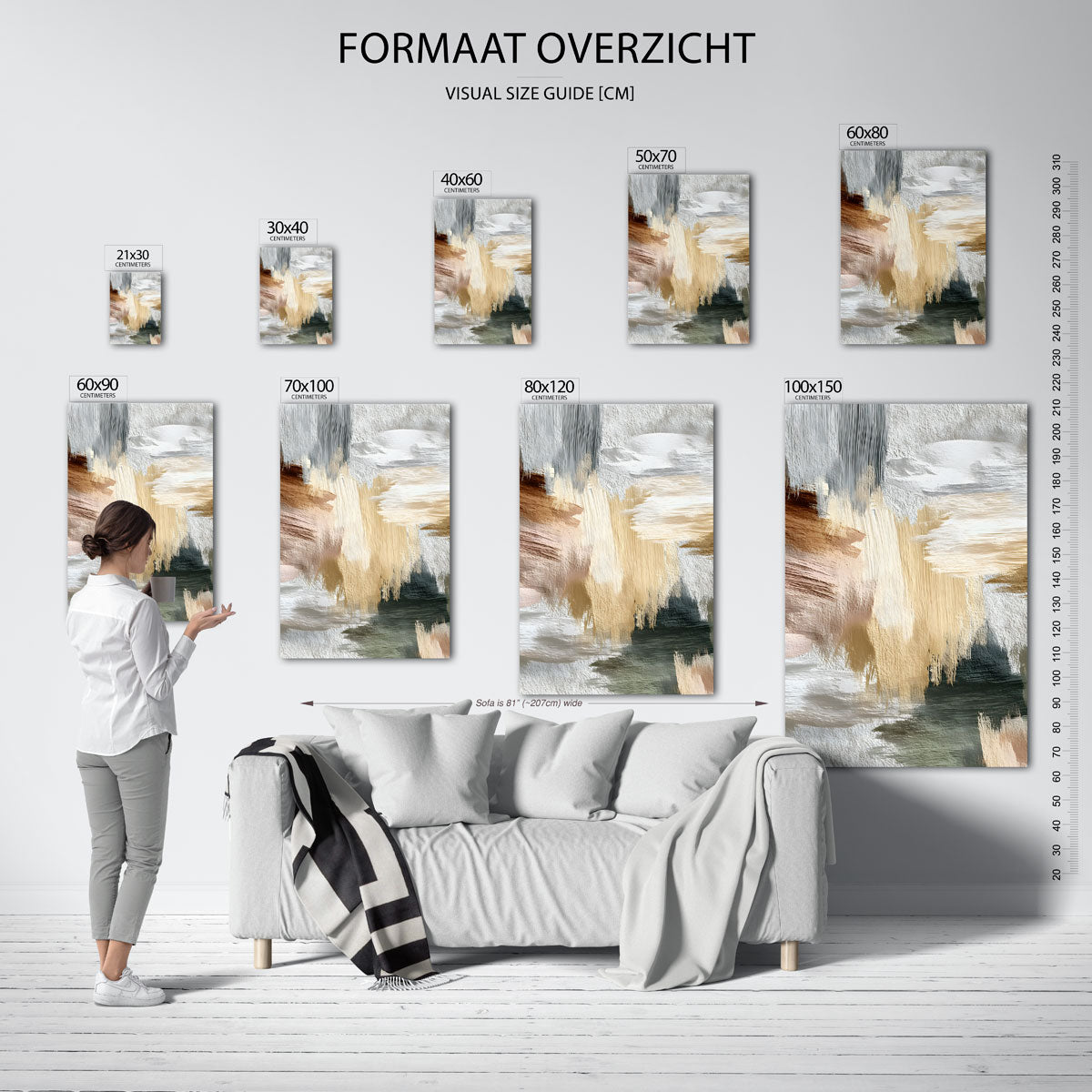Abstracte penseelstreken Poster