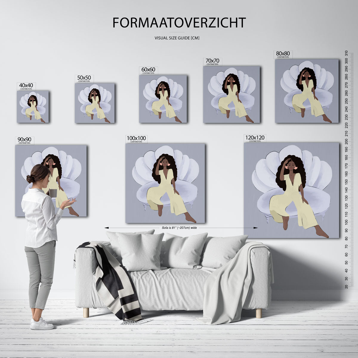 Vrouw op schelp Poster