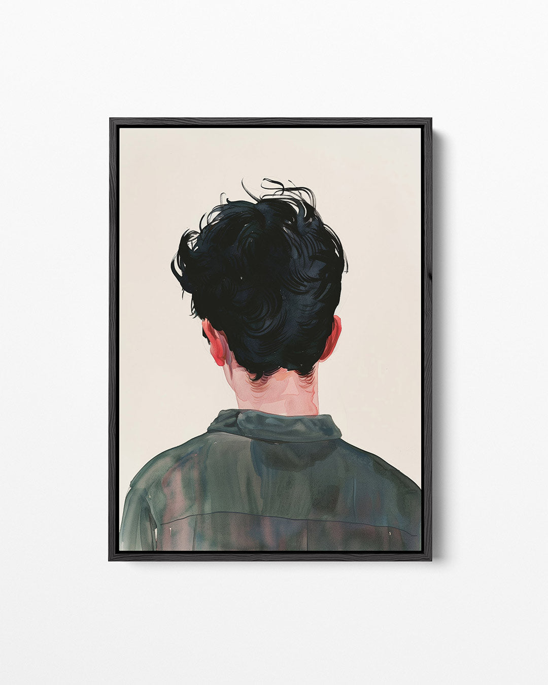 Achterkant portret Kunstwerk