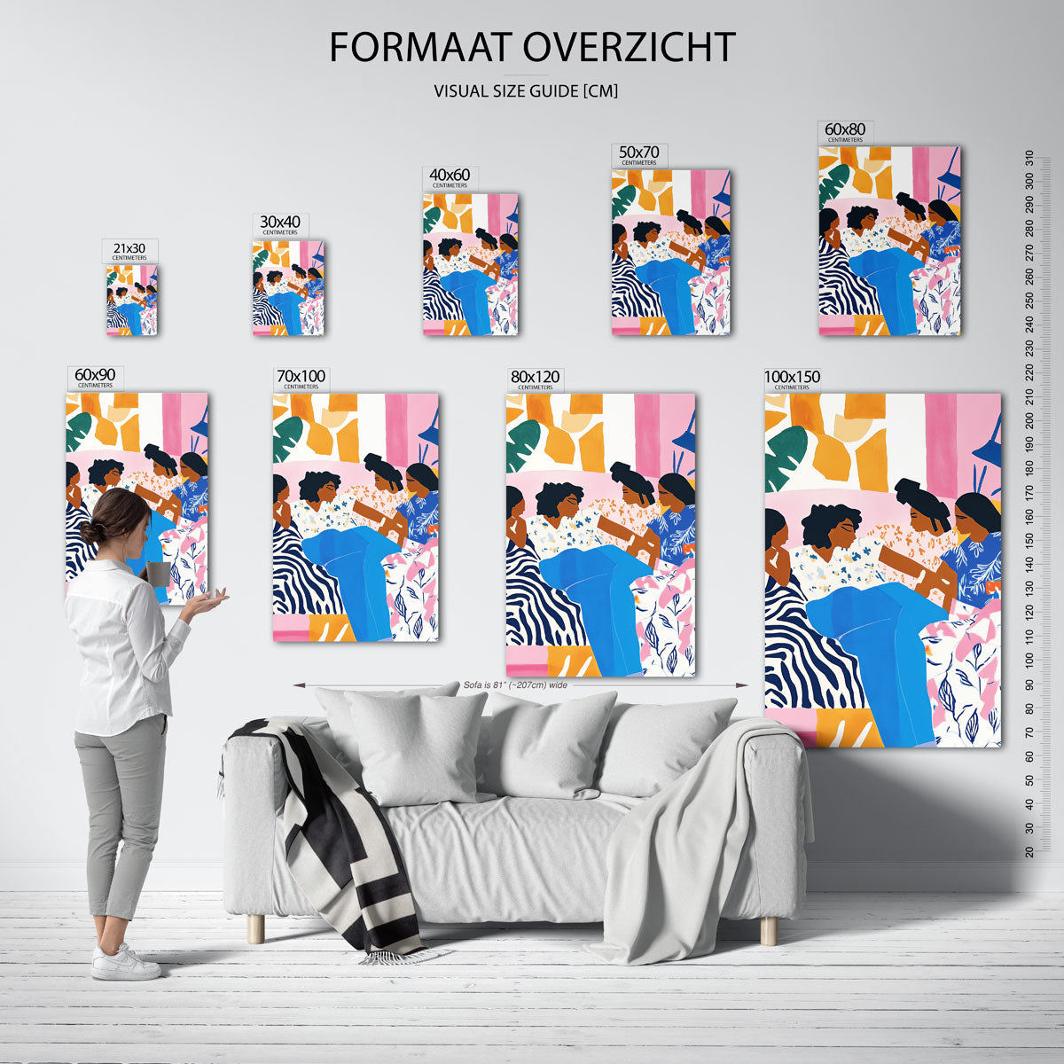 Vrouwen in kleurrijke patronen Poster