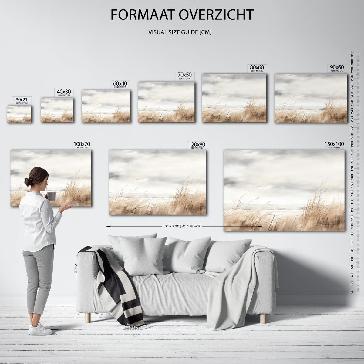 Grassen en wolken Poster