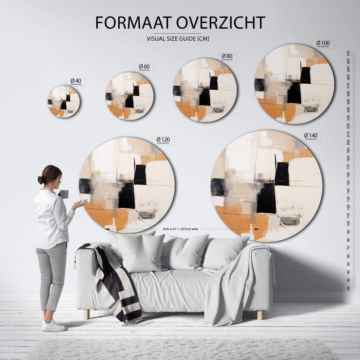 Abstracte vormen Muurcirkel