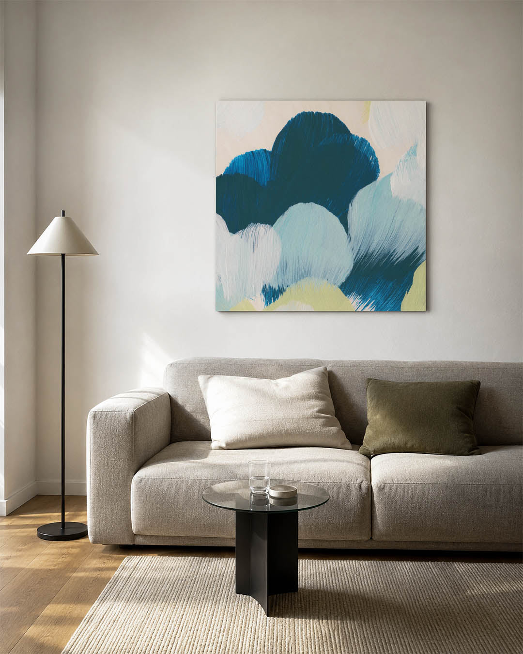 Kleurrijke borstelvegen Kunstwerk