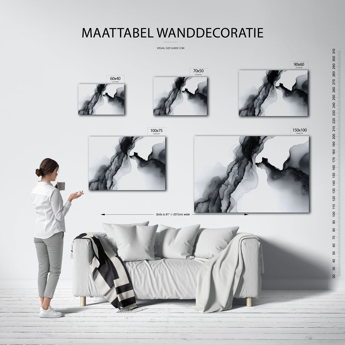 Vloeiende lijnen compositie Kunstwerk