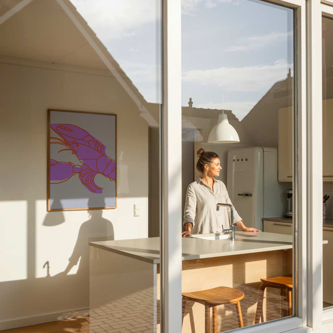 Moderne Kreeft Illustratie Poster-WallArtistic