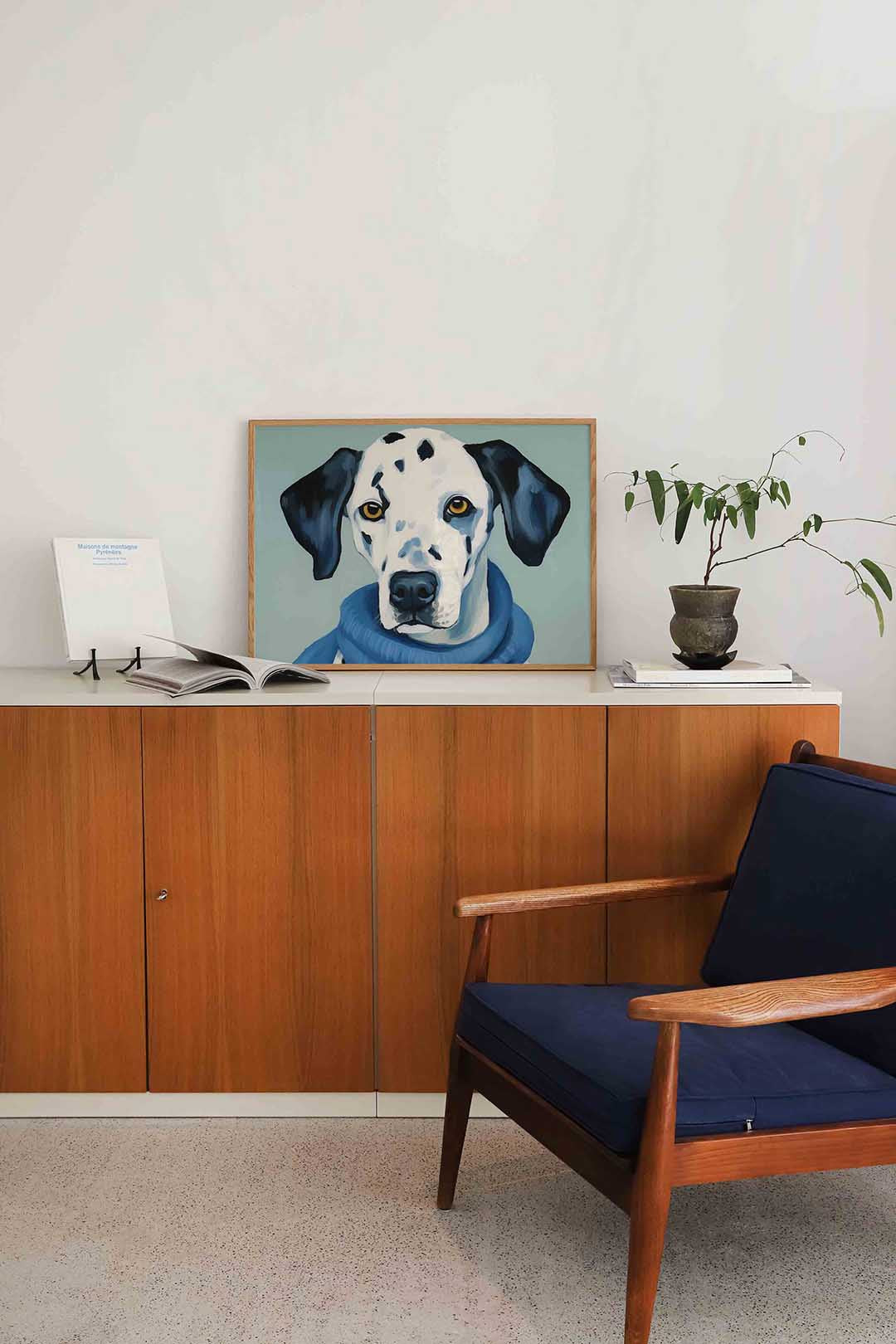 Dalmatier met blauwe sjaal Poster