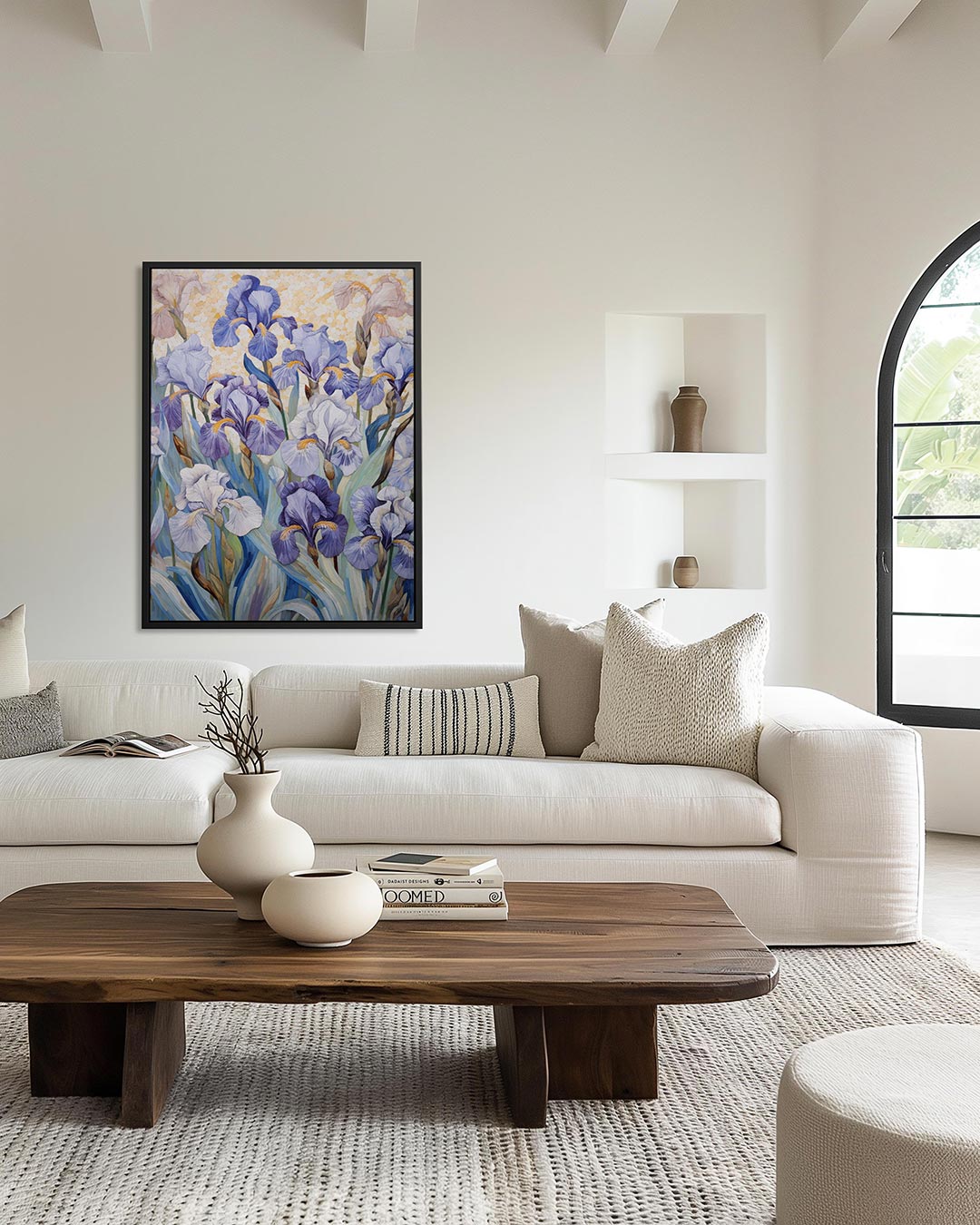 Bloemrijke irissen Kunstwerk